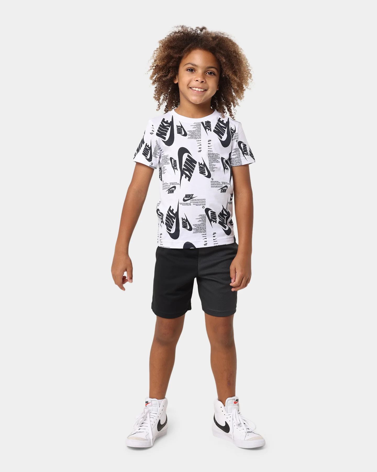 Nike Kids' Futura Branding All-Over Print T-Shirt White - Image 2