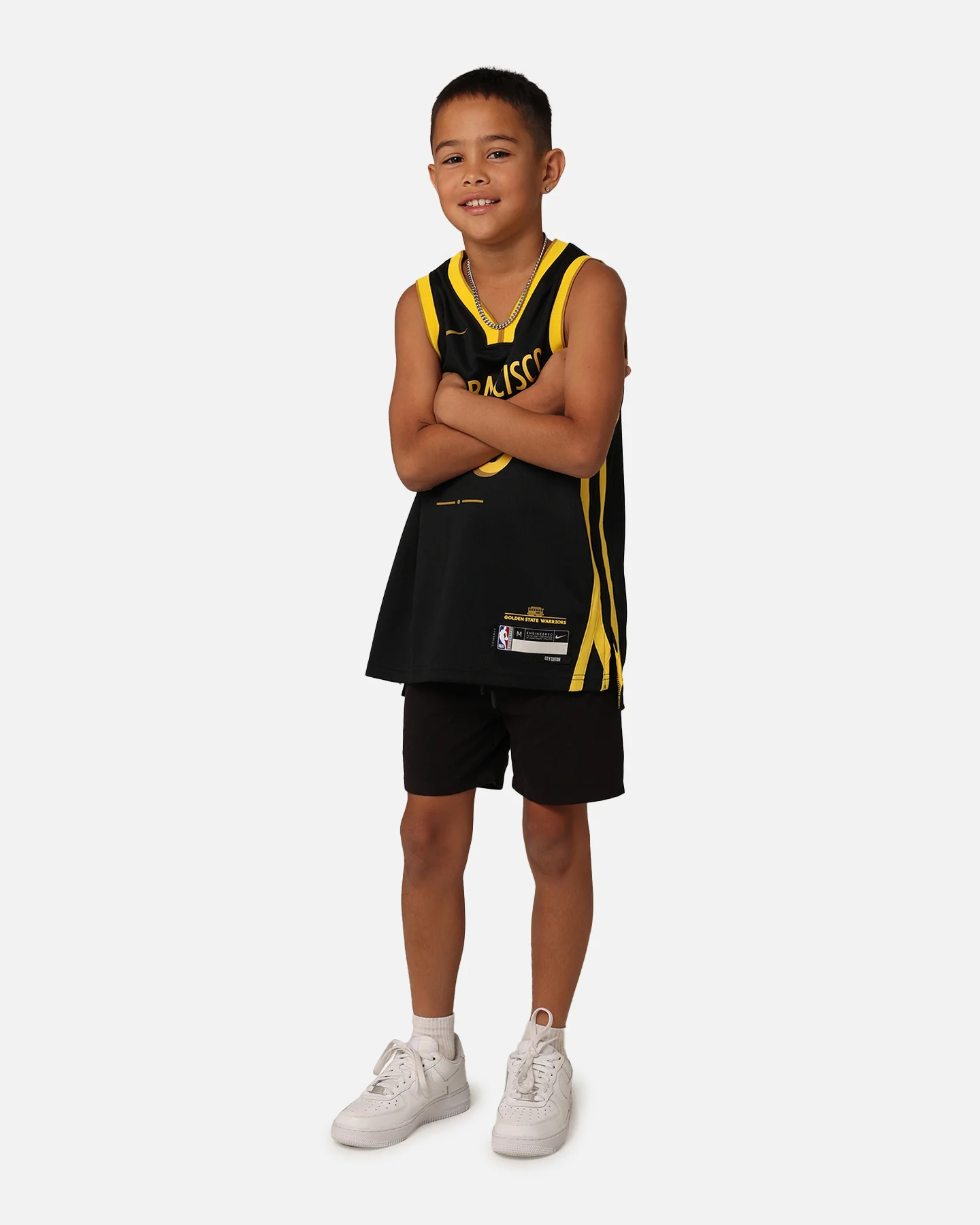 Nike Kids' Golden State Warriors Steph Curry City Edition 2023/24 Swingman Jersey Black - Image 3