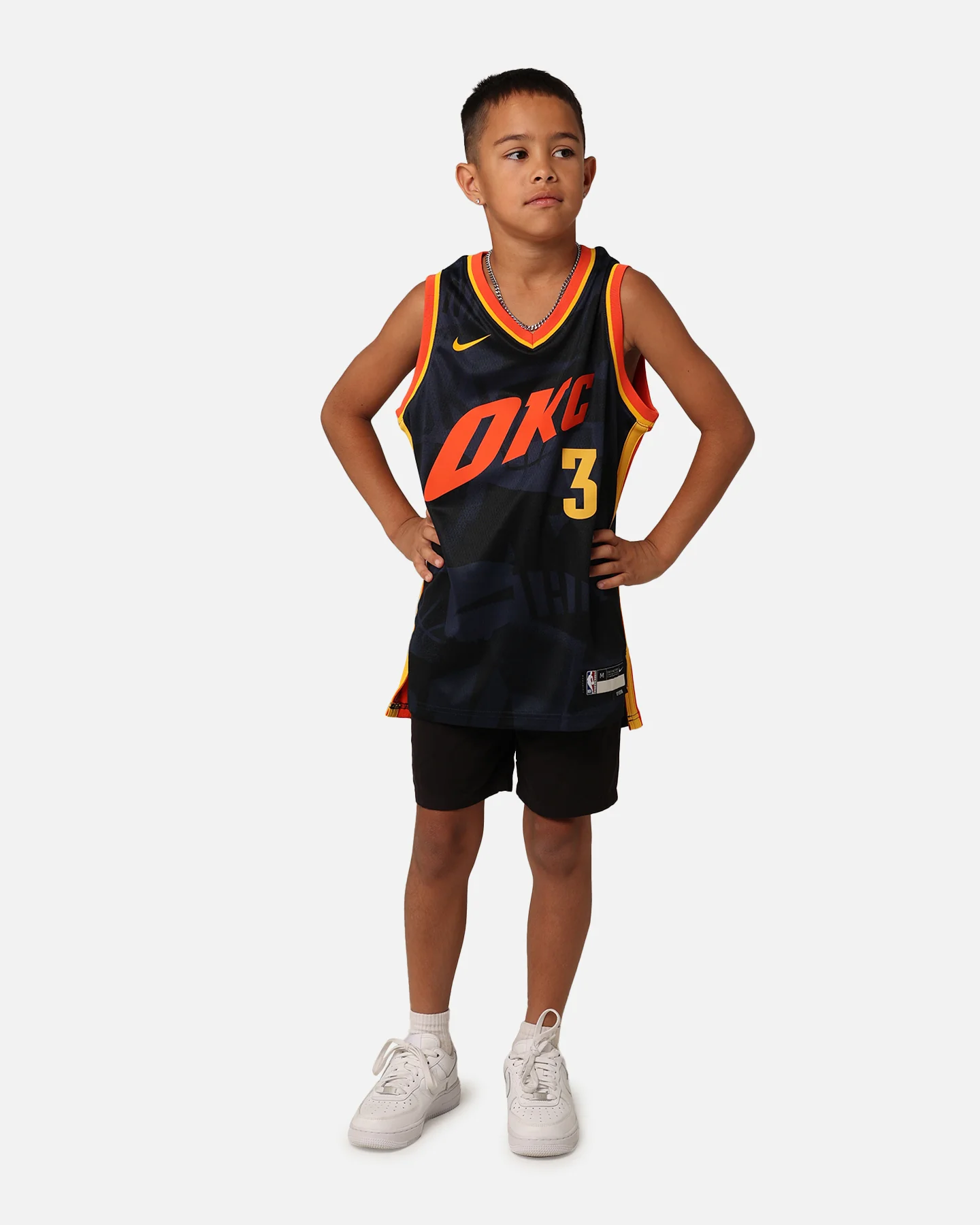 Nike Kids' Oklahoma City Thunder Josh Giddey City Edition 2023/24 Swingman Jersey Black - Image 3