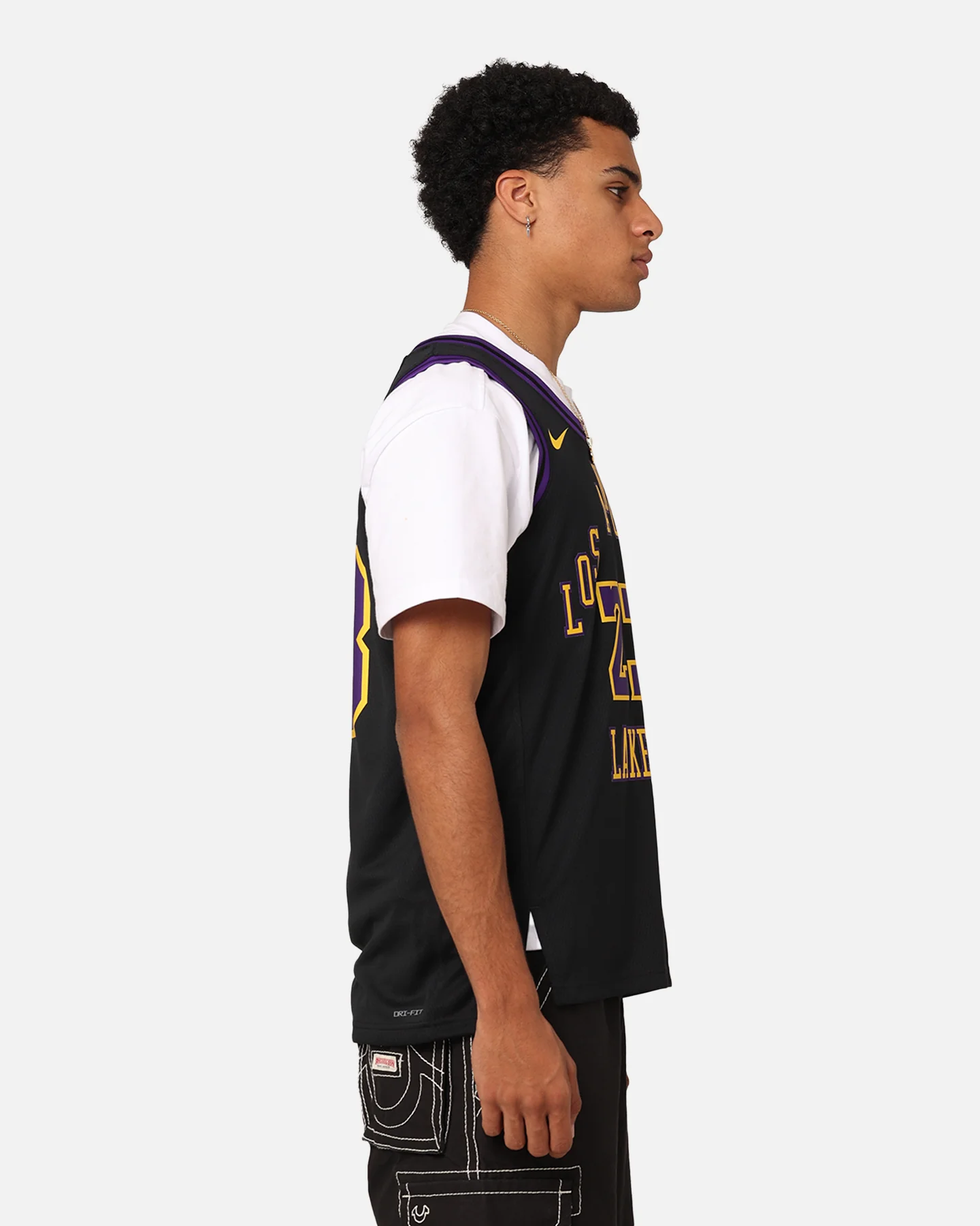 Nike Los Angeles Lakers Lebron James Dri-FIT Swingman Jersey Black - Image 6