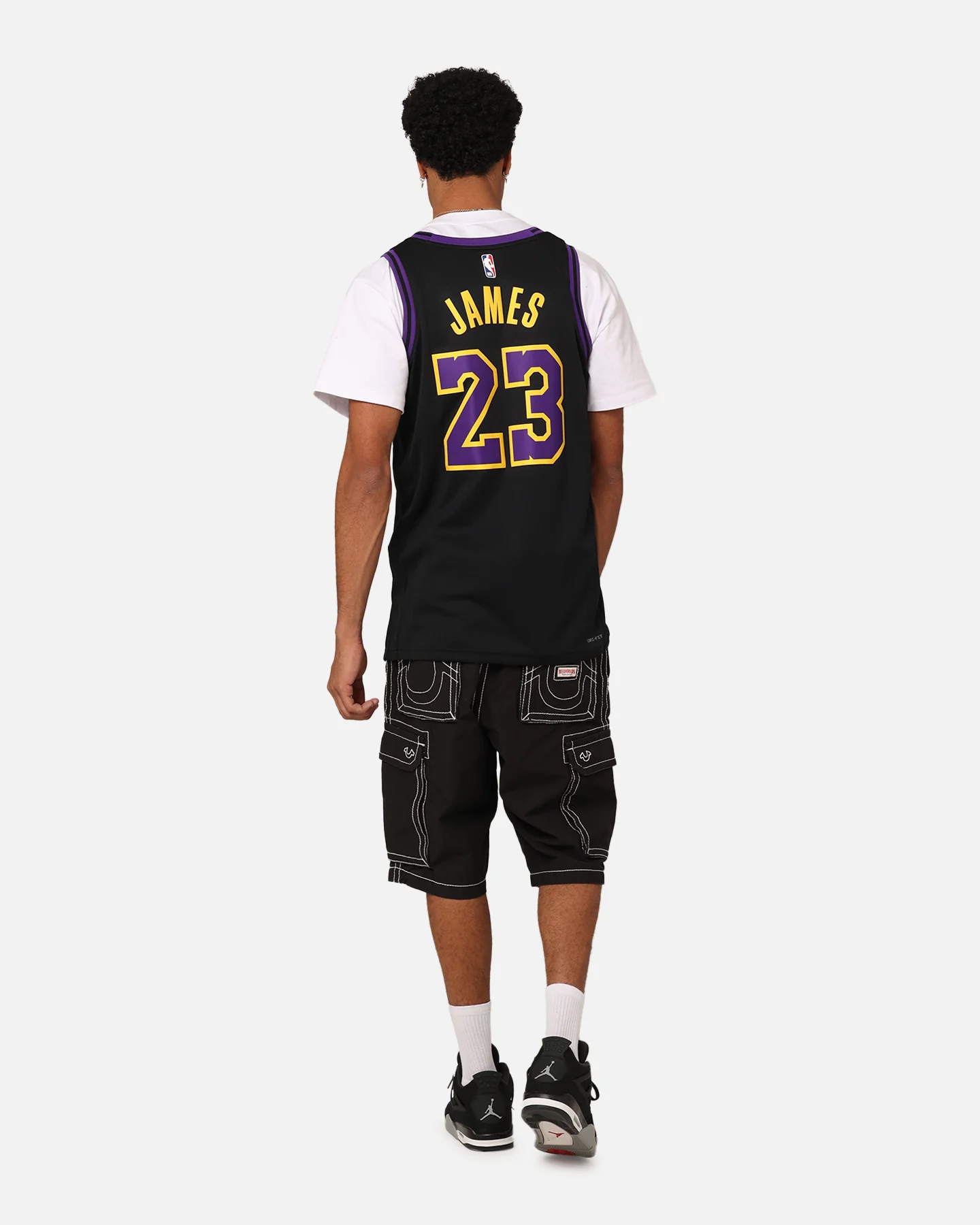 Nike Los Angeles Lakers Lebron James Dri-FIT Swingman Jersey Black - Image 8