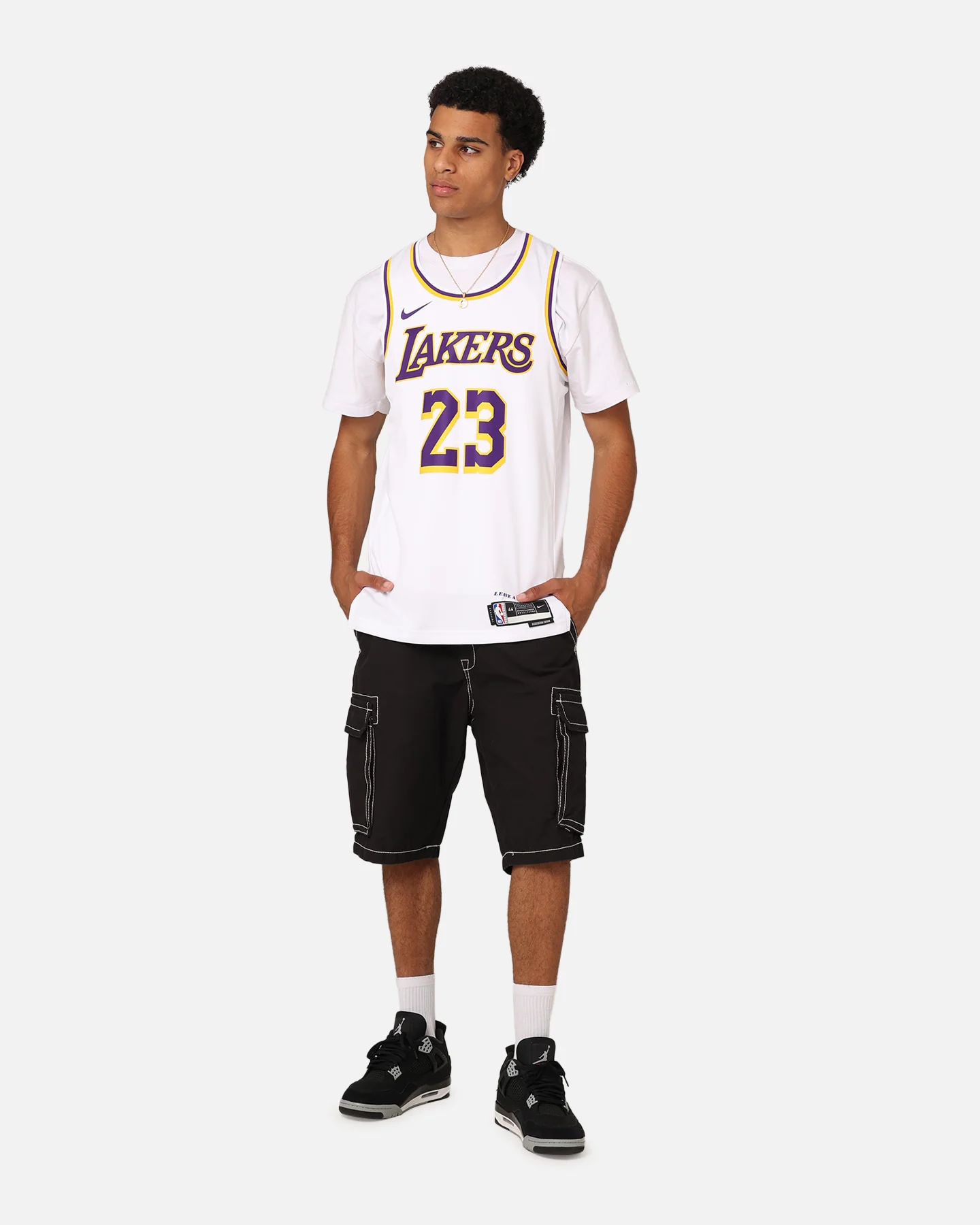 Nike Los Angeles Lakers Lebron James Dri-FIT Swingman Jersey White - Image 3