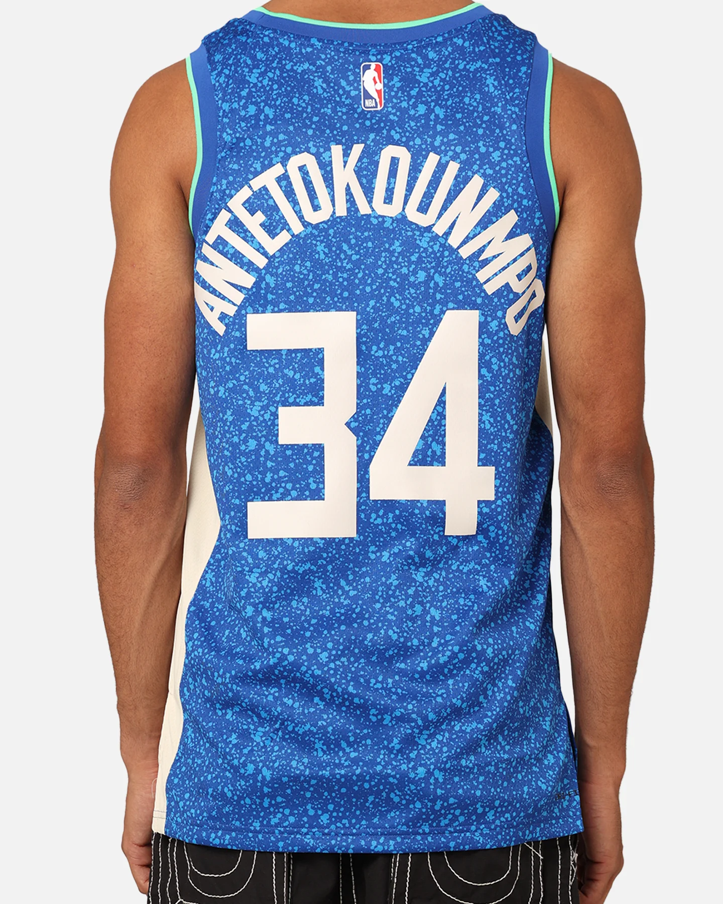 Nike Milwaukee Bucks Giannis Antetokounmpo Dri-FIT Swingman Jersey Photo Blue - Image 5