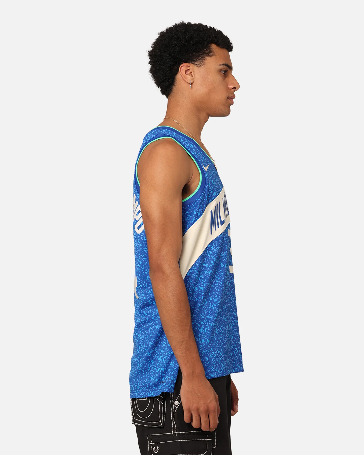 Nike Milwaukee Bucks Giannis Antetokounmpo Dri-FIT Swingman Jersey Photo Blue - Image 6