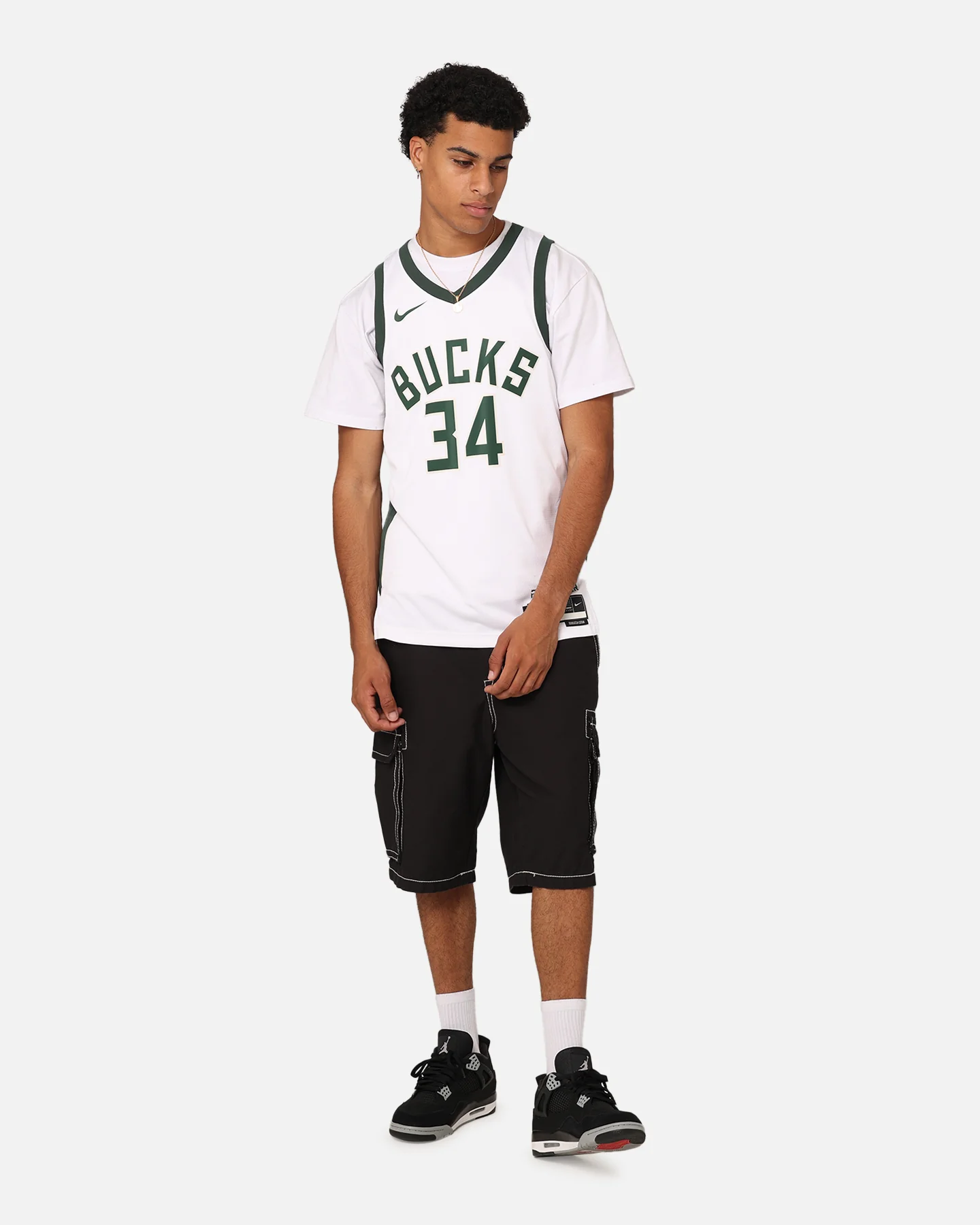 Nike Milwaukee Bucks Giannis Antetokounmpo Dri-FIT Swingman Jersey White - Image 3