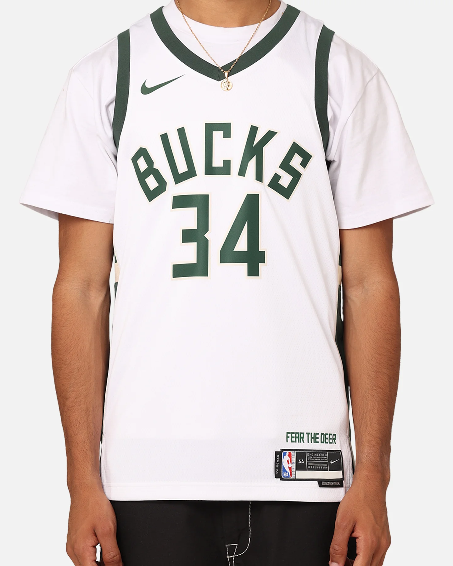 Nike Milwaukee Bucks Giannis Antetokounmpo Dri-FIT Swingman Jersey White - Image 4