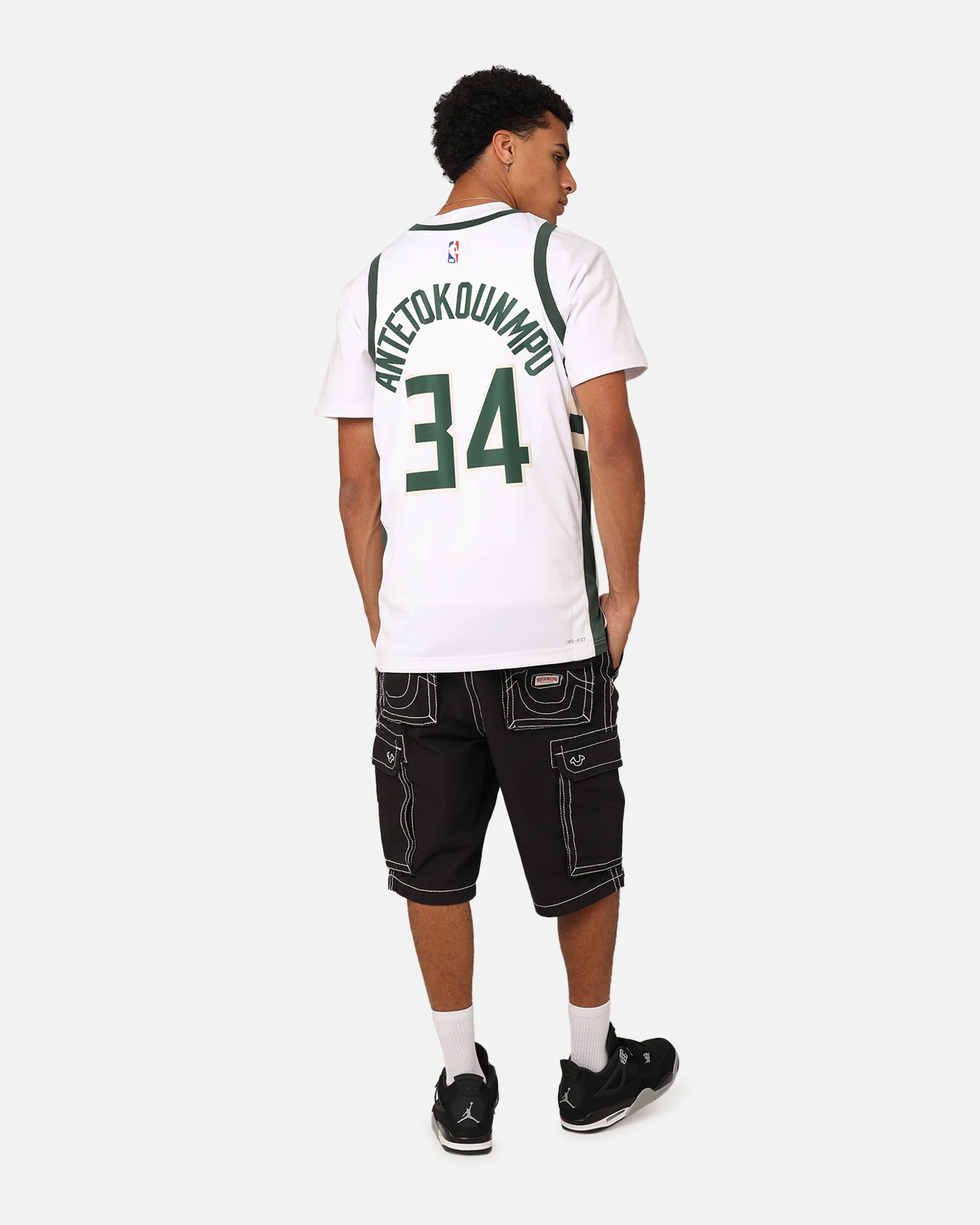 Nike Milwaukee Bucks Giannis Antetokounmpo Dri-FIT Swingman Jersey White - Image 8