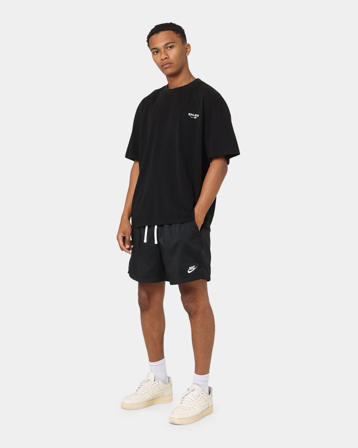 Nike Nike Sportswear Woven Lined Shorts Black/White - Image 2