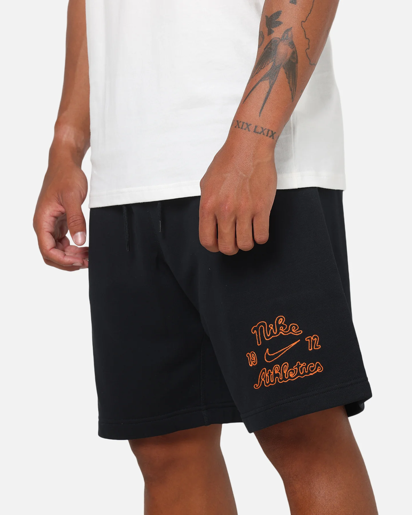 Nike Sportswear Club Essential French Terry Shorts Black/Safety Orange - Image 3