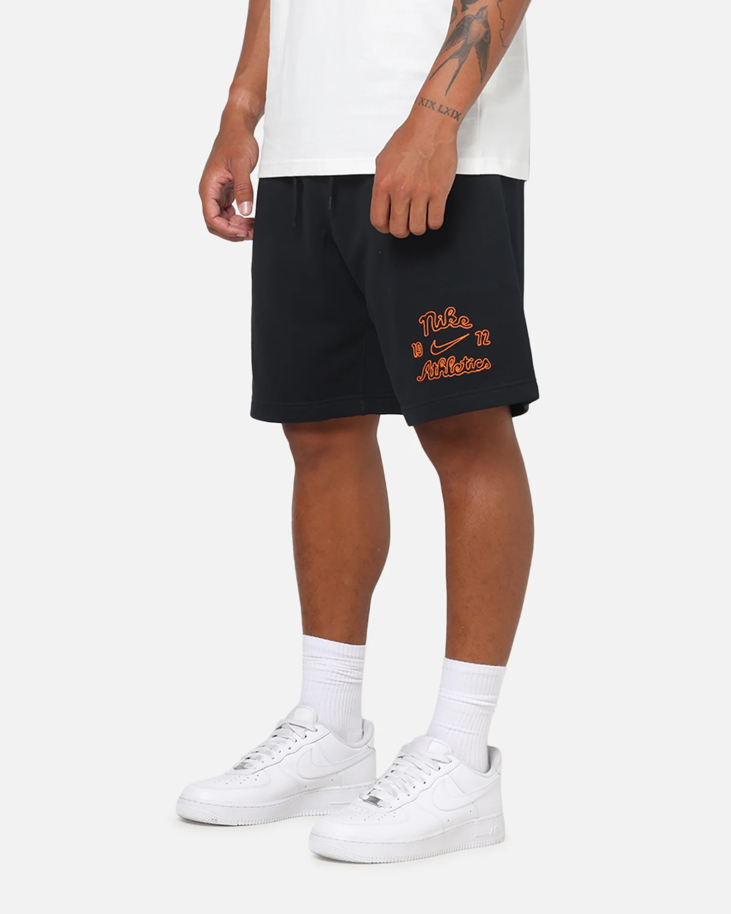Nike Sportswear Club Essential French Terry Shorts Black/Safety Orange - Image 5