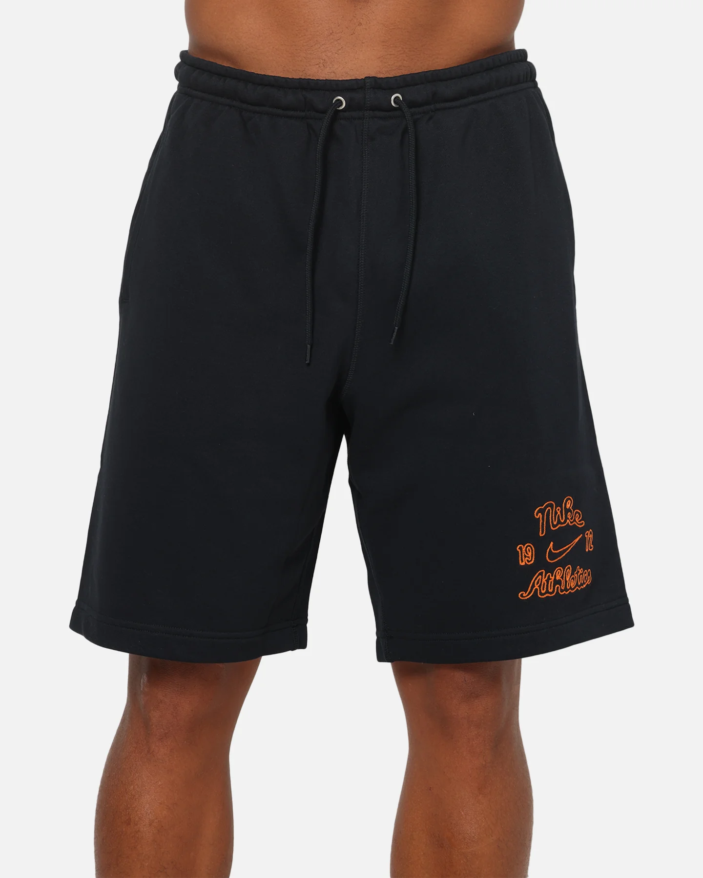 Nike Sportswear Club Essential French Terry Shorts Black/Safety Orange - Image 7