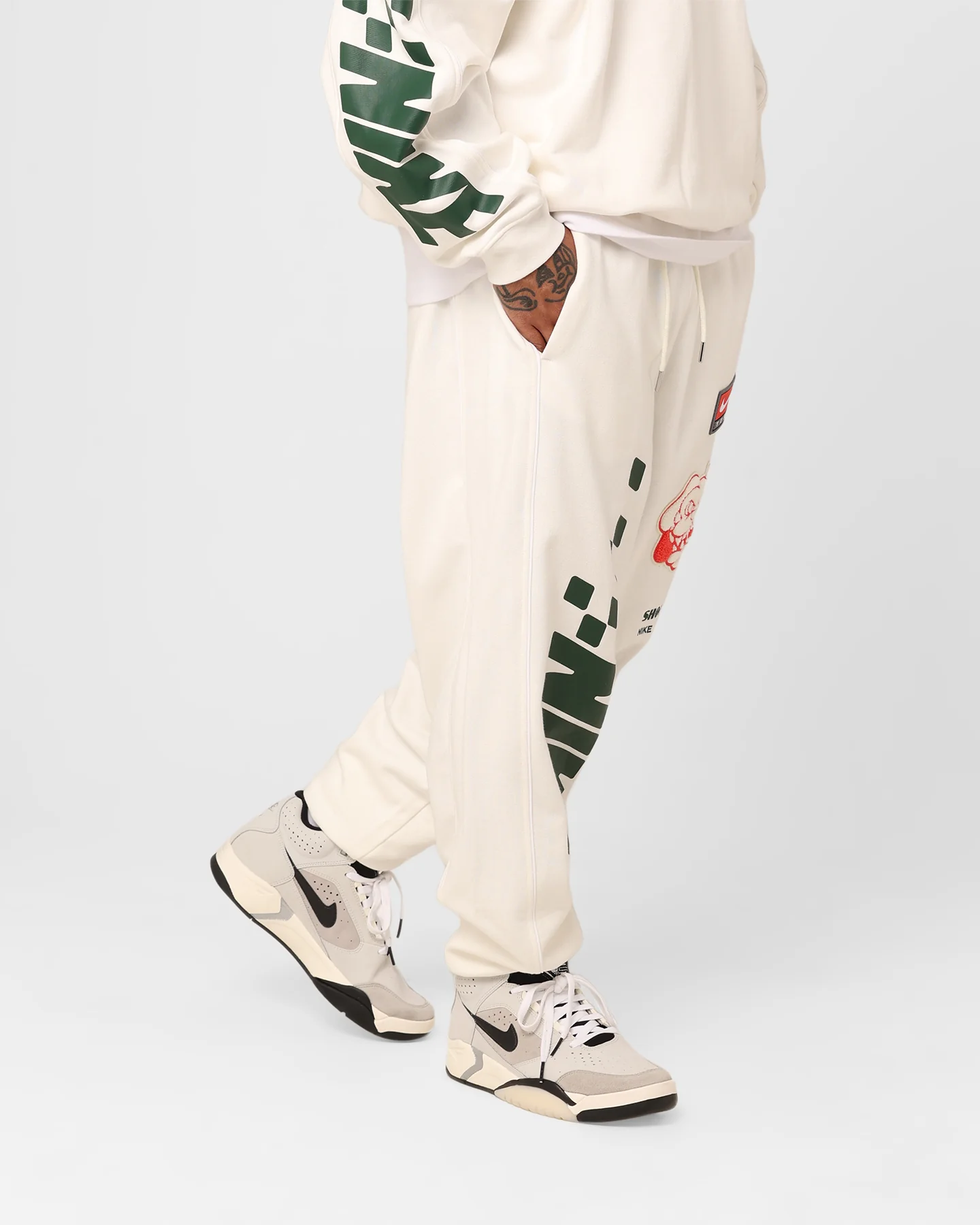 Nike Sportswear Trend Fleece Joggers Sail/Fire Red - Image 5