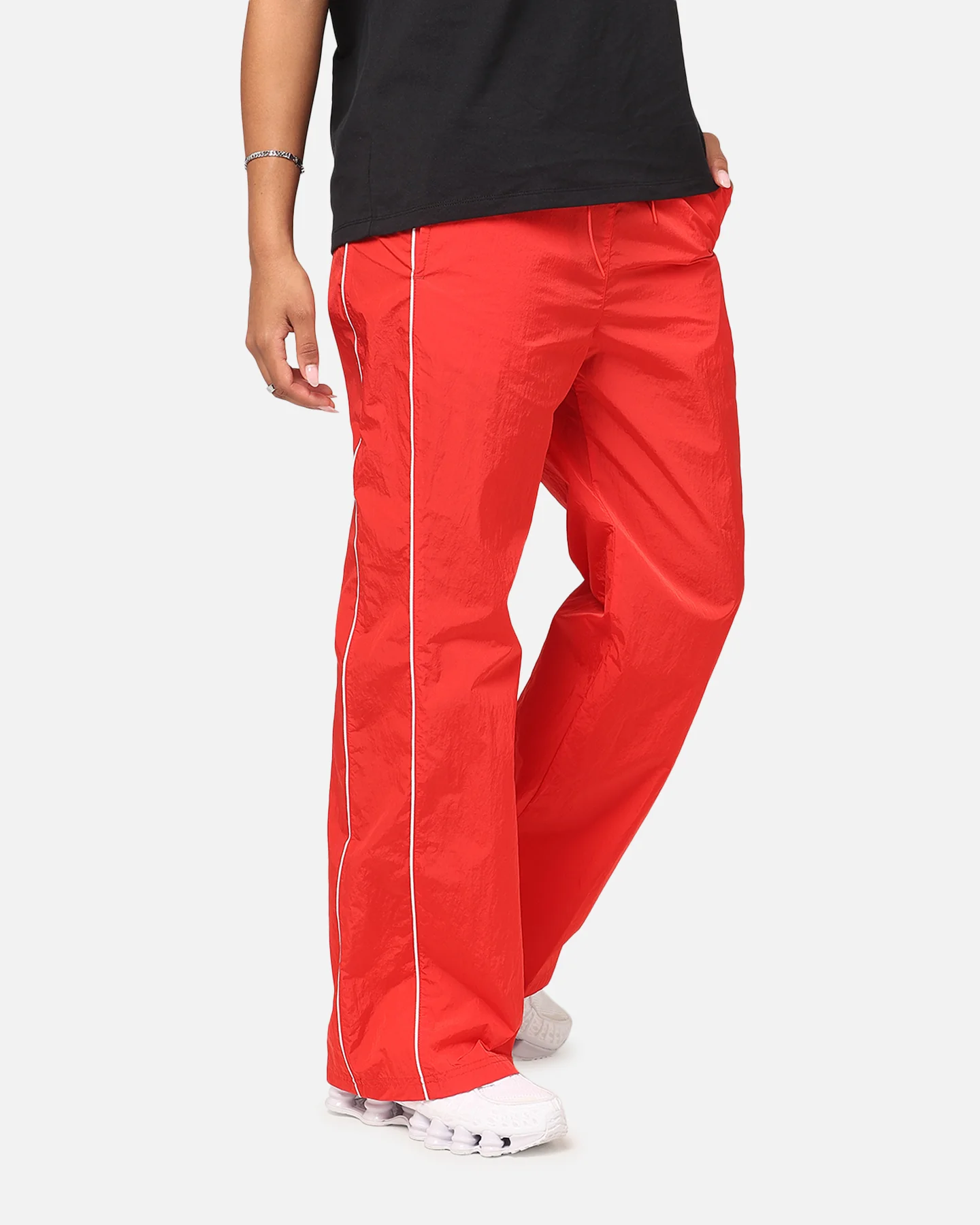 Nike Women's Sportswear High-Waisted Woven Open-Hem Pants University Red/Sail - Image 5