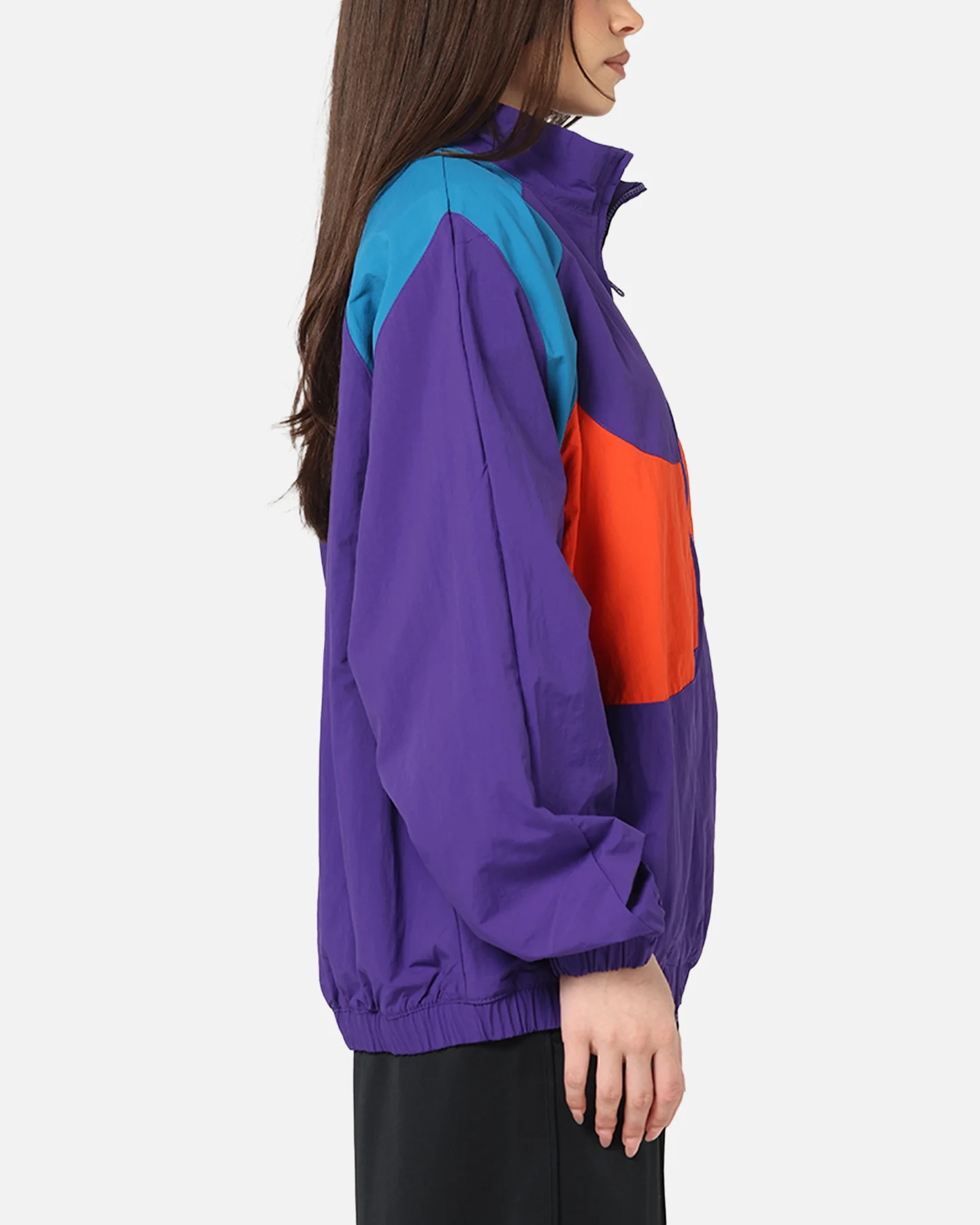 Nike Women's Sportswear Logo Oversized Woven Jacket Court Purple - Image 4