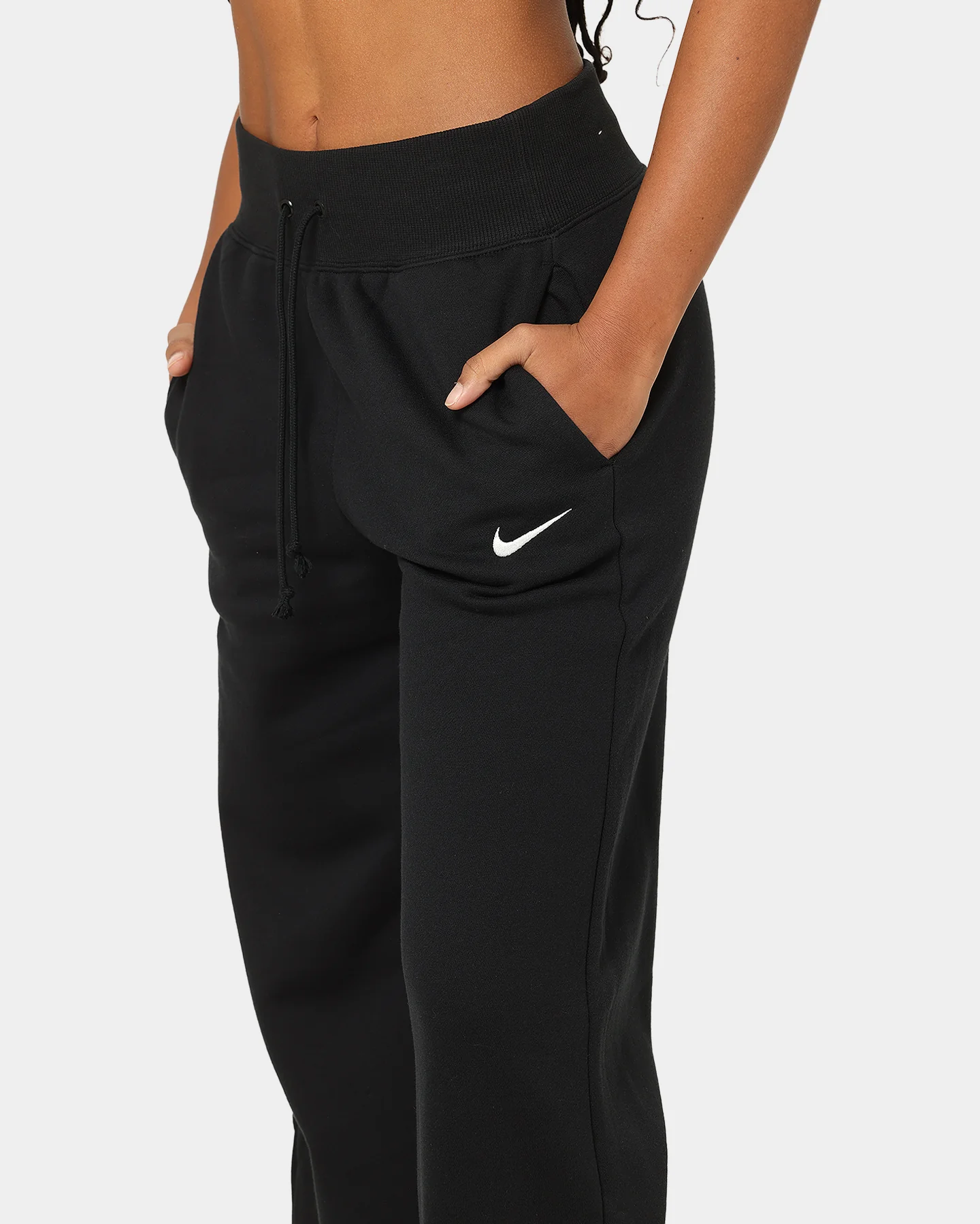 Nike Women's Sportswear Phoenix Fleece High Waisted Wide Leg Sweat Pants Black/Sail - Image 7