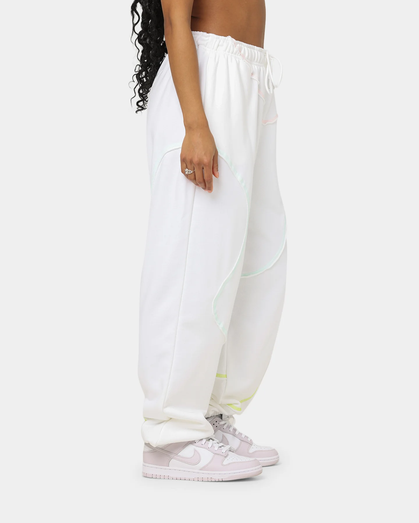Nike Women's Swirl Track Pants White - Image 5