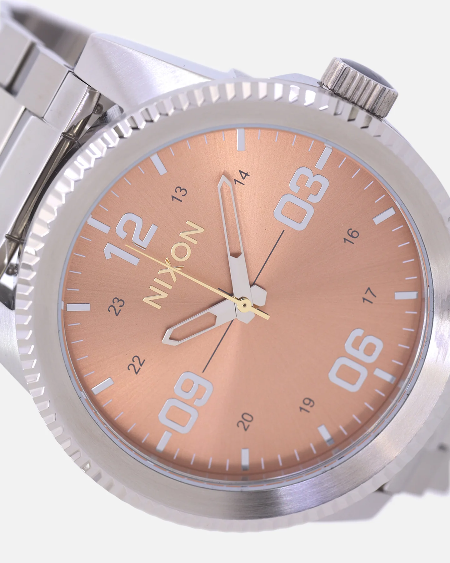 Nixon Corporal Stainless Steel Watch Silver/Coral - Image 2