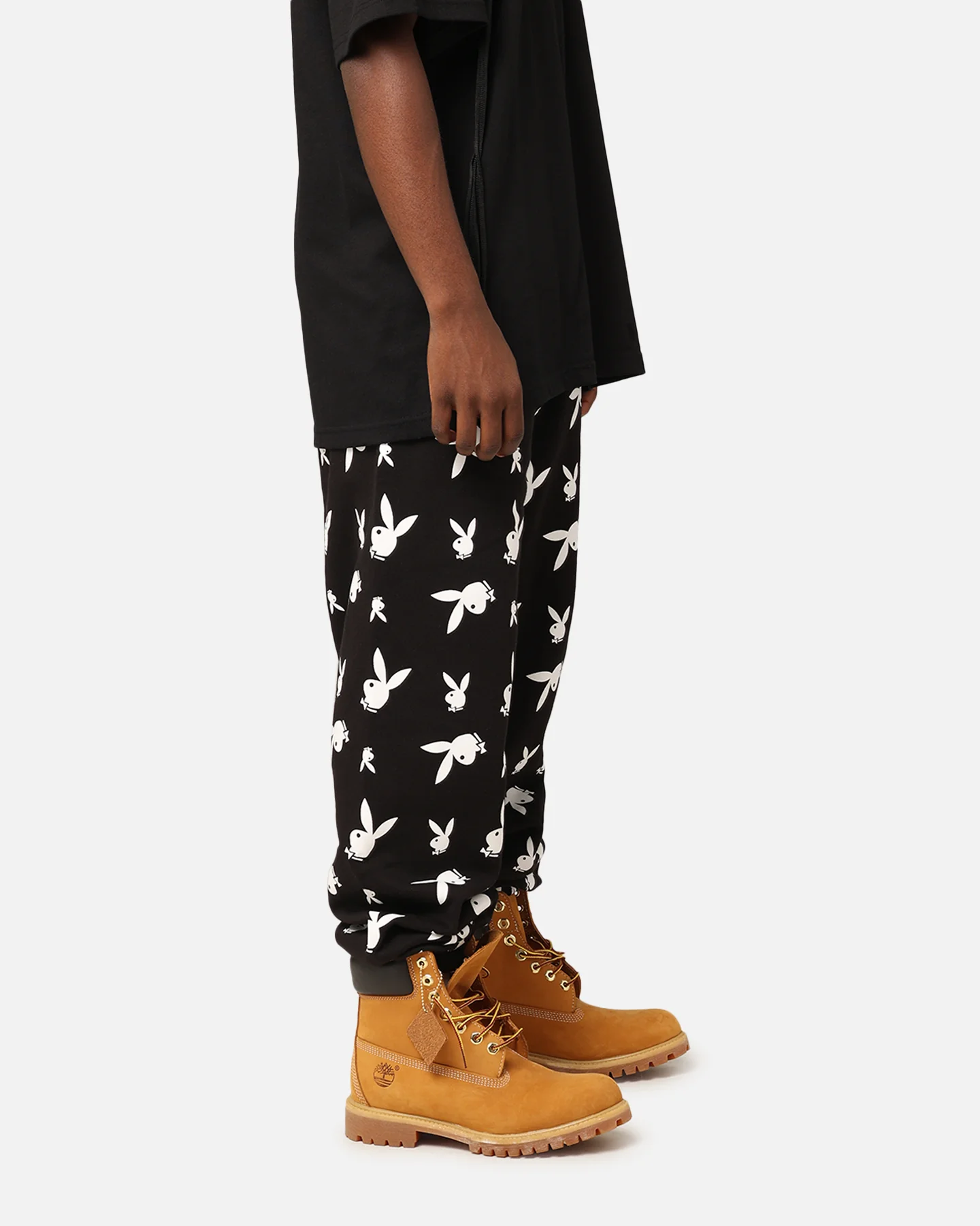 Playboy Gold All Over Bunny Track Pants Black - Image 5