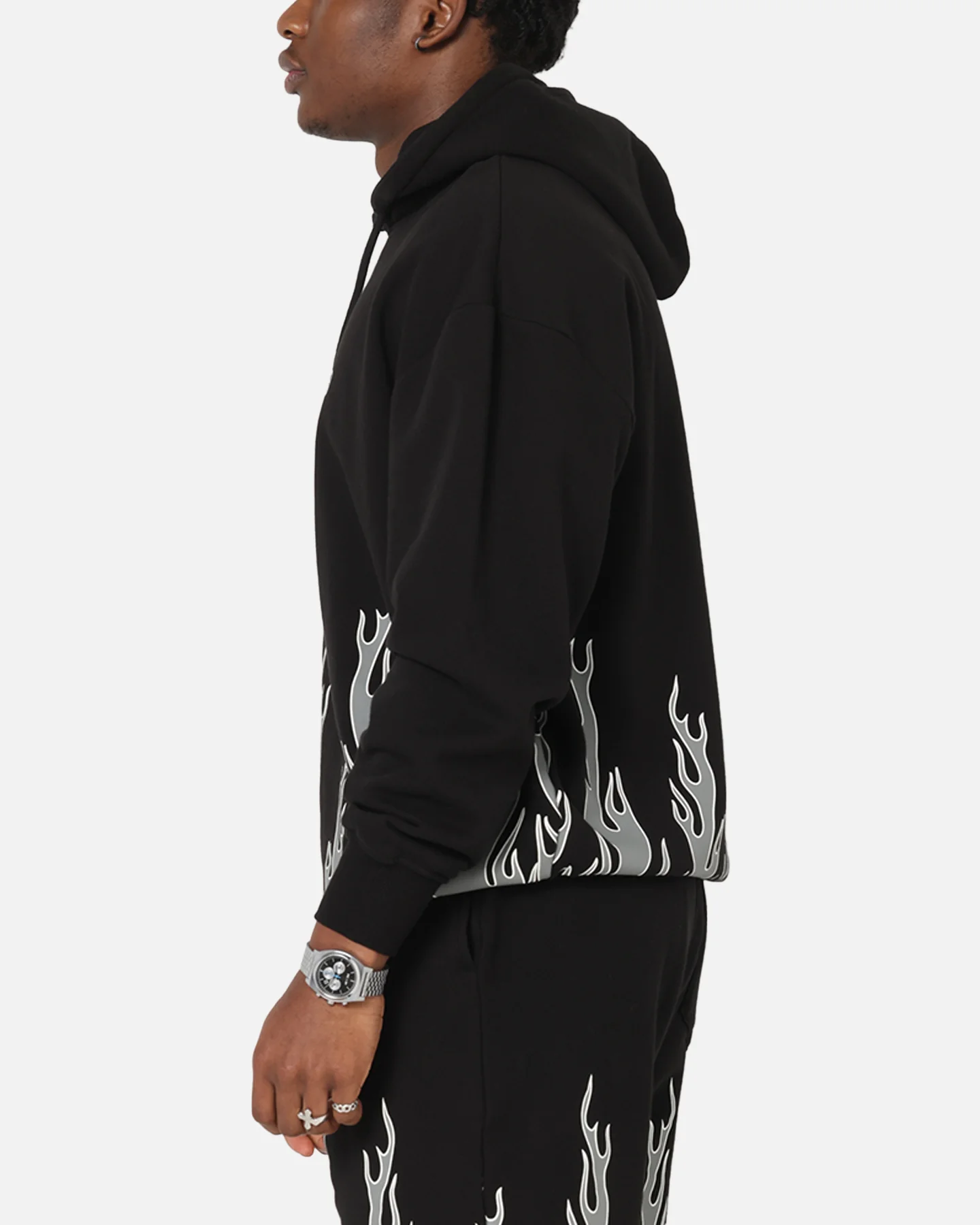 Playboy Gothic Flames Hoodie Black - Image 5