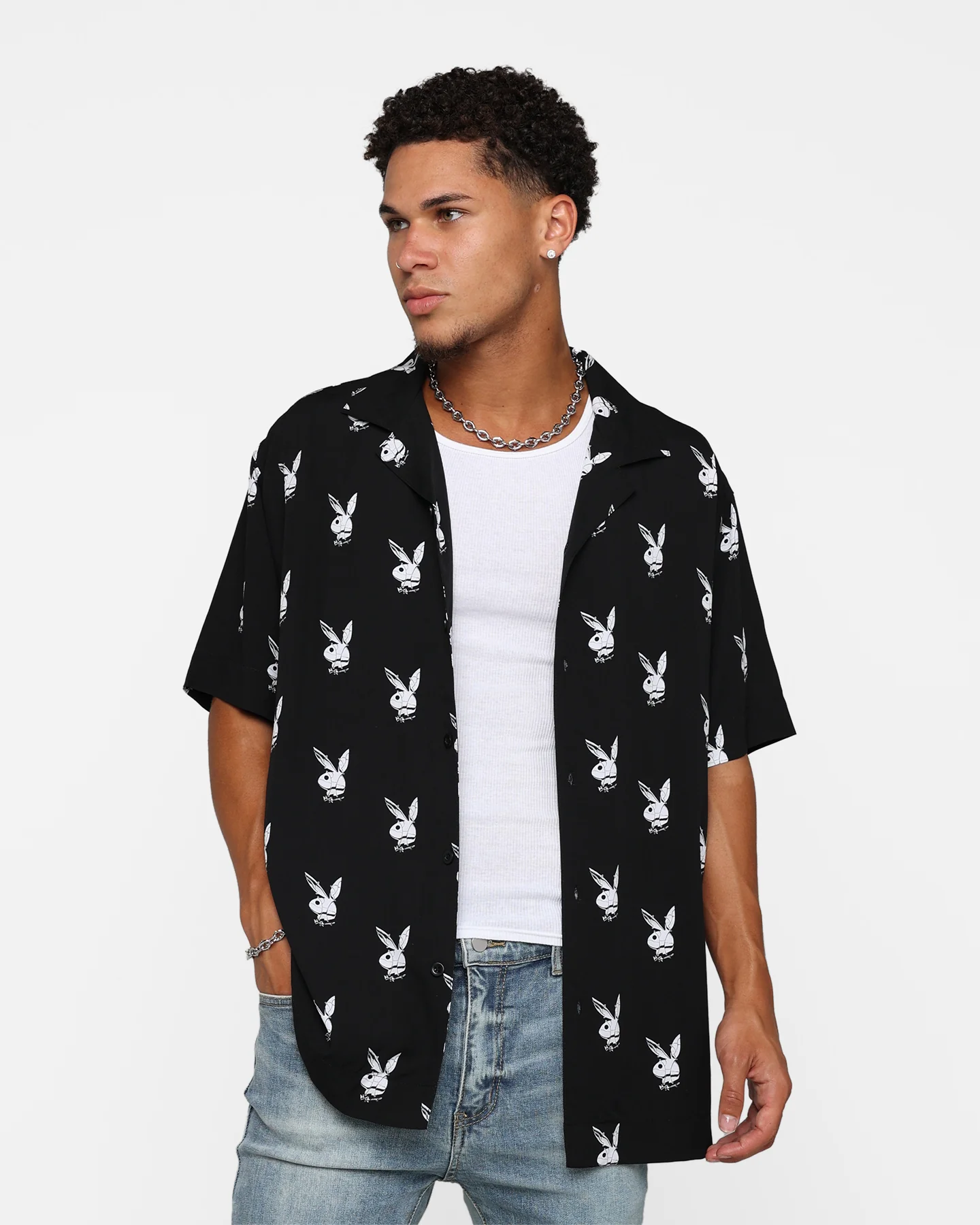 Playboy by Culture Kings Chrome Party Shirt Black