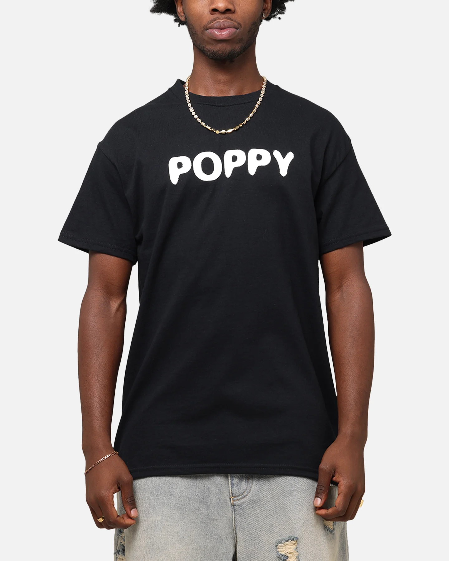 Poppy Negative Spaces T-Shirt Black - Image 2