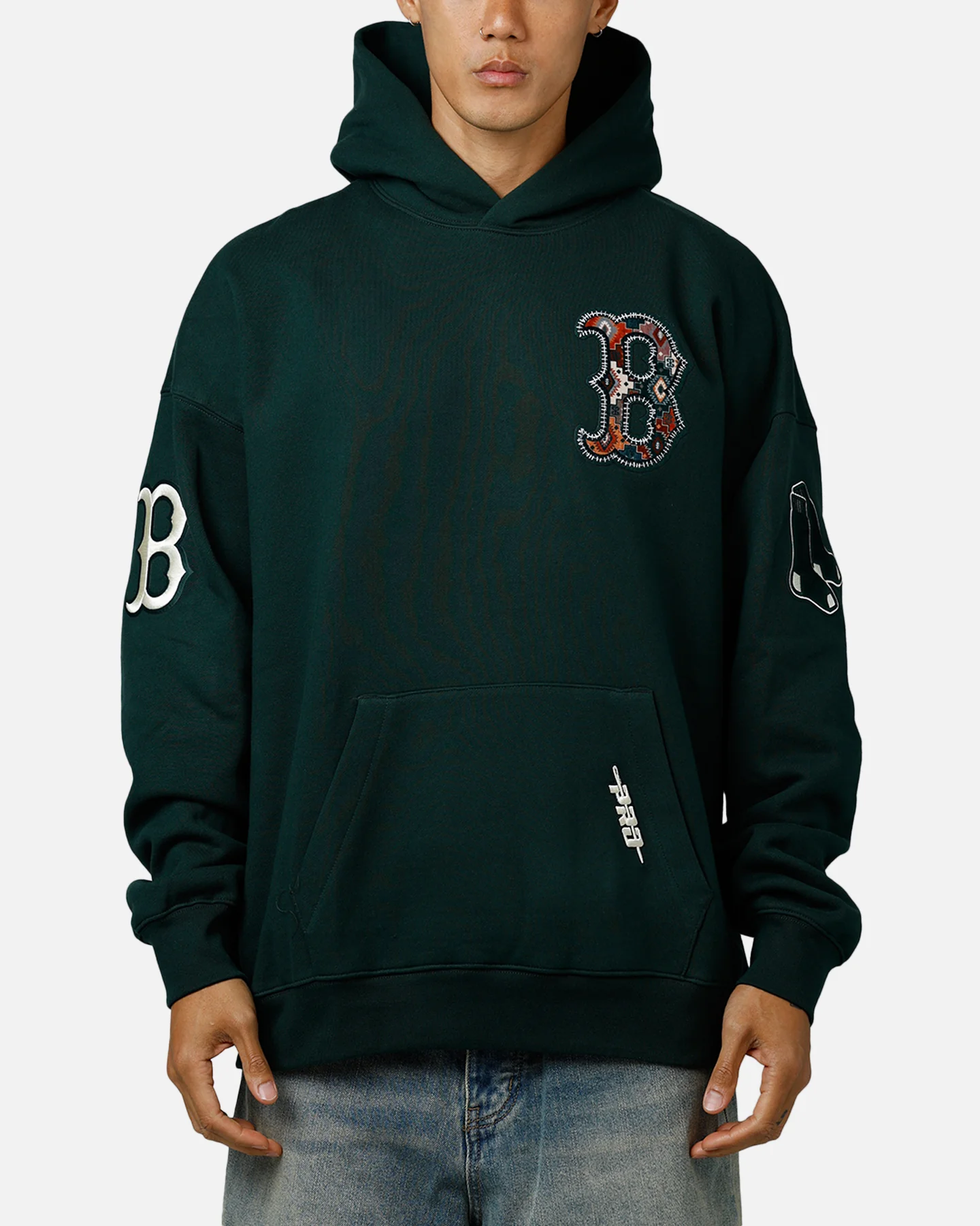 Pro Standard Boston Red Sox Tapestry 2.0 Hoodie Dark Green - Image 2