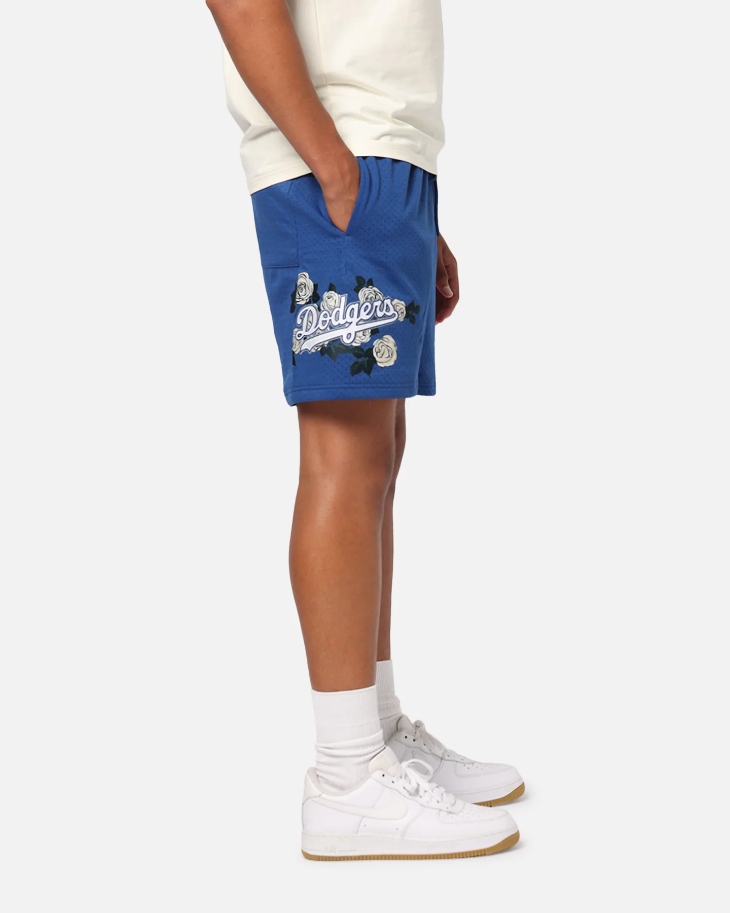 Pro Standard Los Angeles Dodgers Roses Mesh Shorts Dark Blue - Image 6