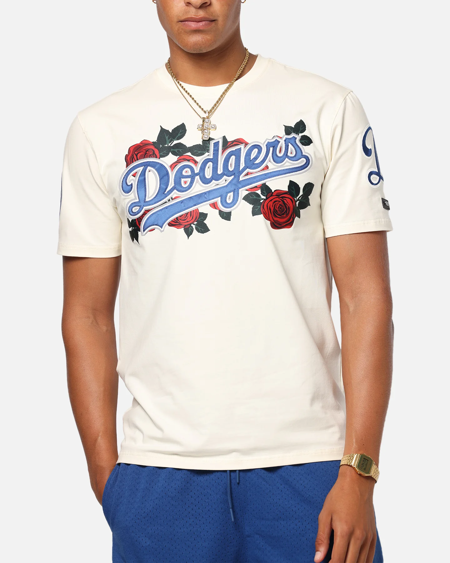 Pro Standard Los Angeles Dodgers Roses T-Shirt Eggshell - Image 6