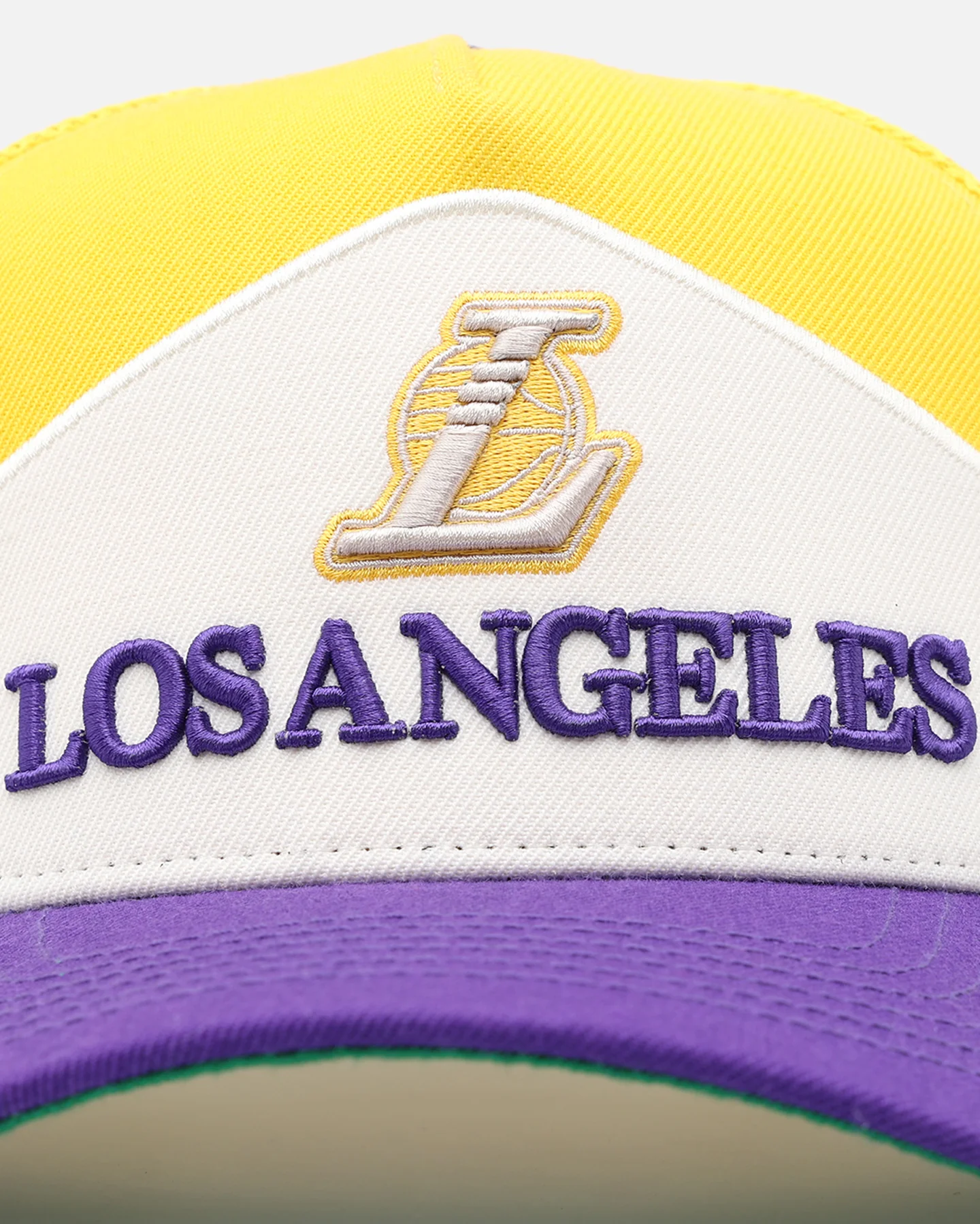 Pro Standard Los Angeles Lakers Pinch Front Trucker Snapback Yellow - Image 5