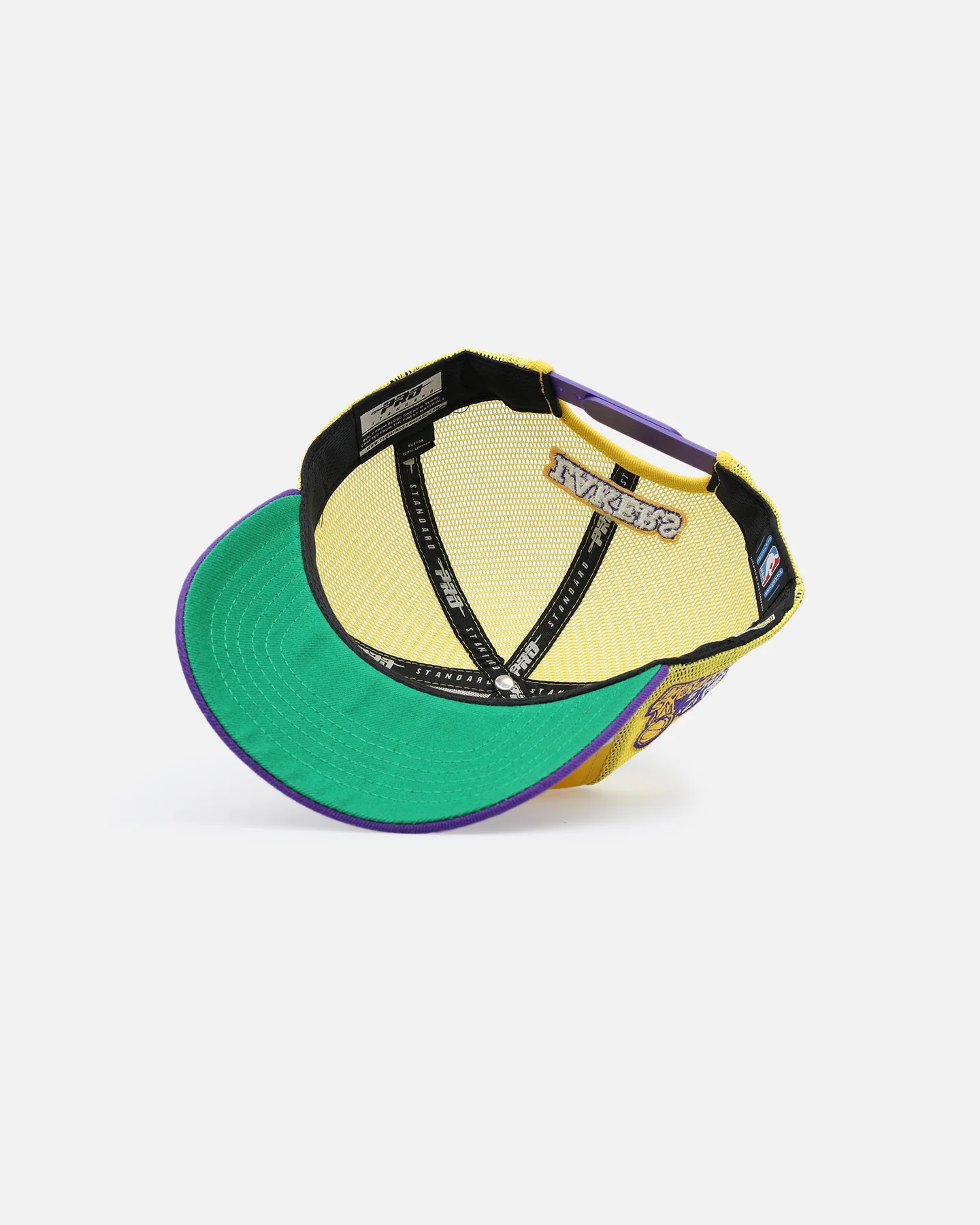 Pro Standard Los Angeles Lakers Pinch Front Trucker Snapback Yellow - Image 6