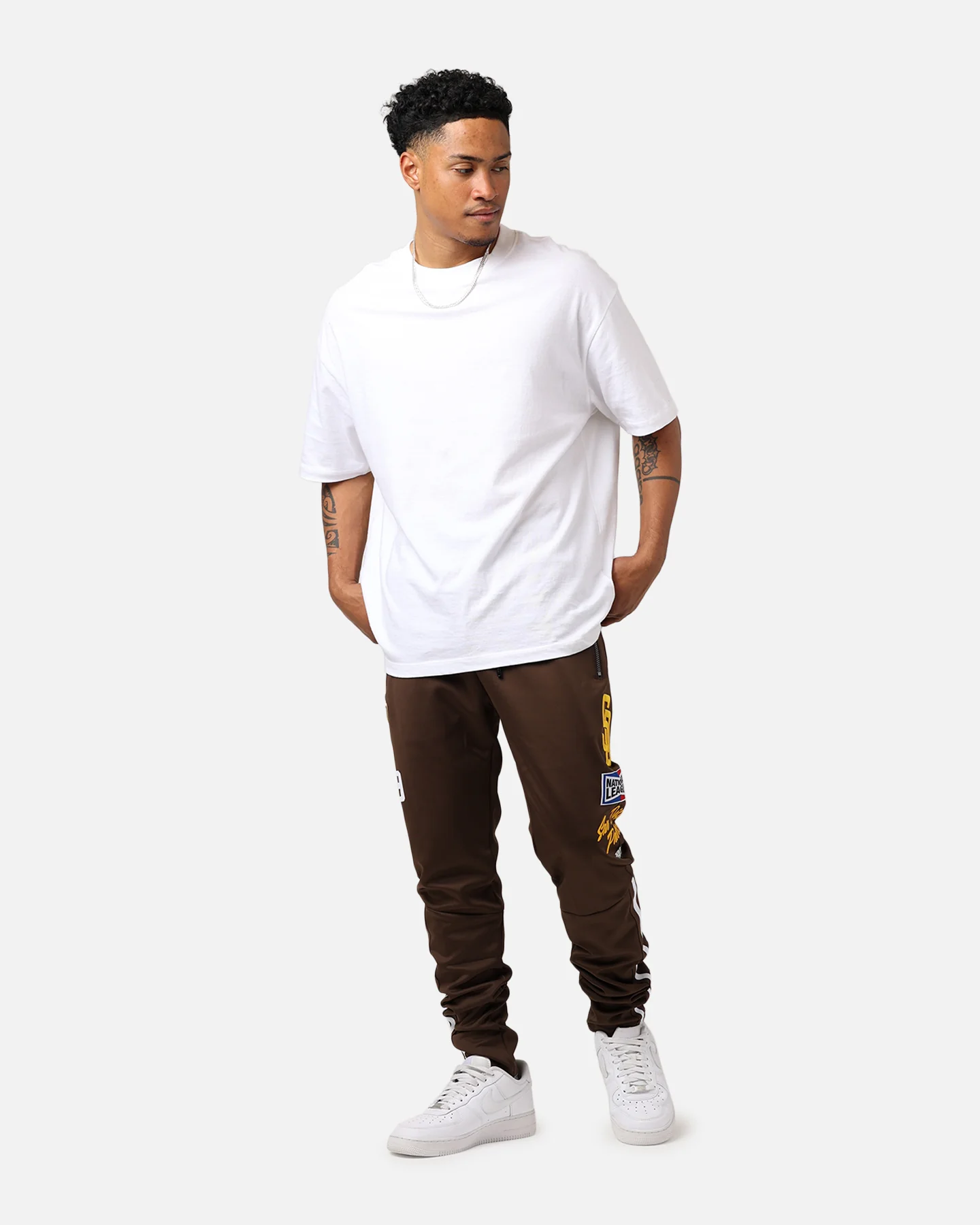 Pro Standard San Diego Padres Fast Lane Track Pants Brown - Image 2