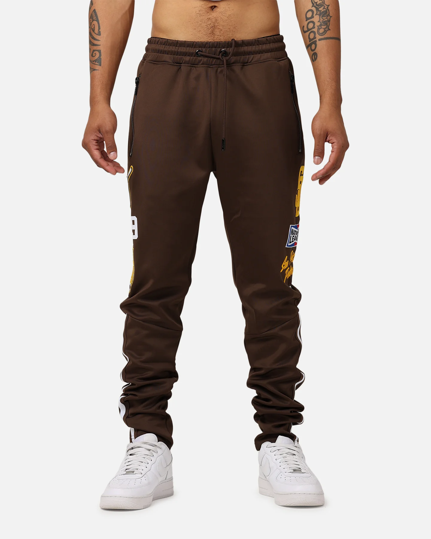 Pro Standard San Diego Padres Fast Lane Track Pants Brown - Image 7