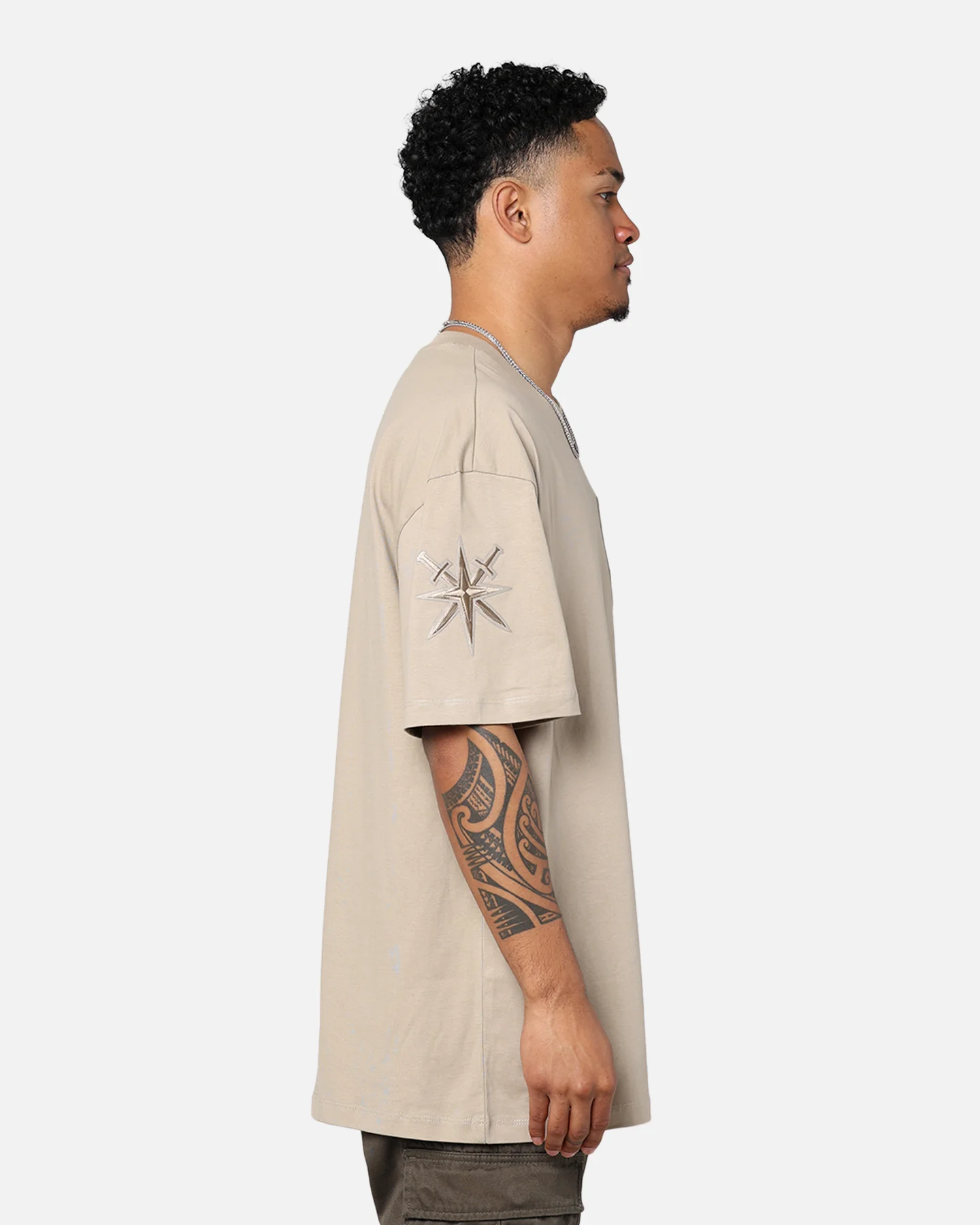 Pro Standard Vegas Golden Knights Drop Shoulder T-Shirt Taupe - Image 4