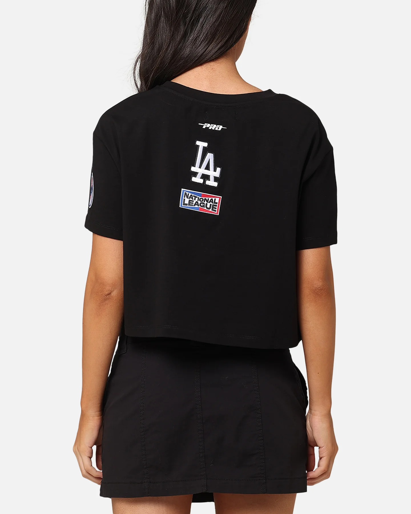 Pro Standard Women's Los Angeles Dodgers Boxy Cropped T-Shirt Black - Image 2