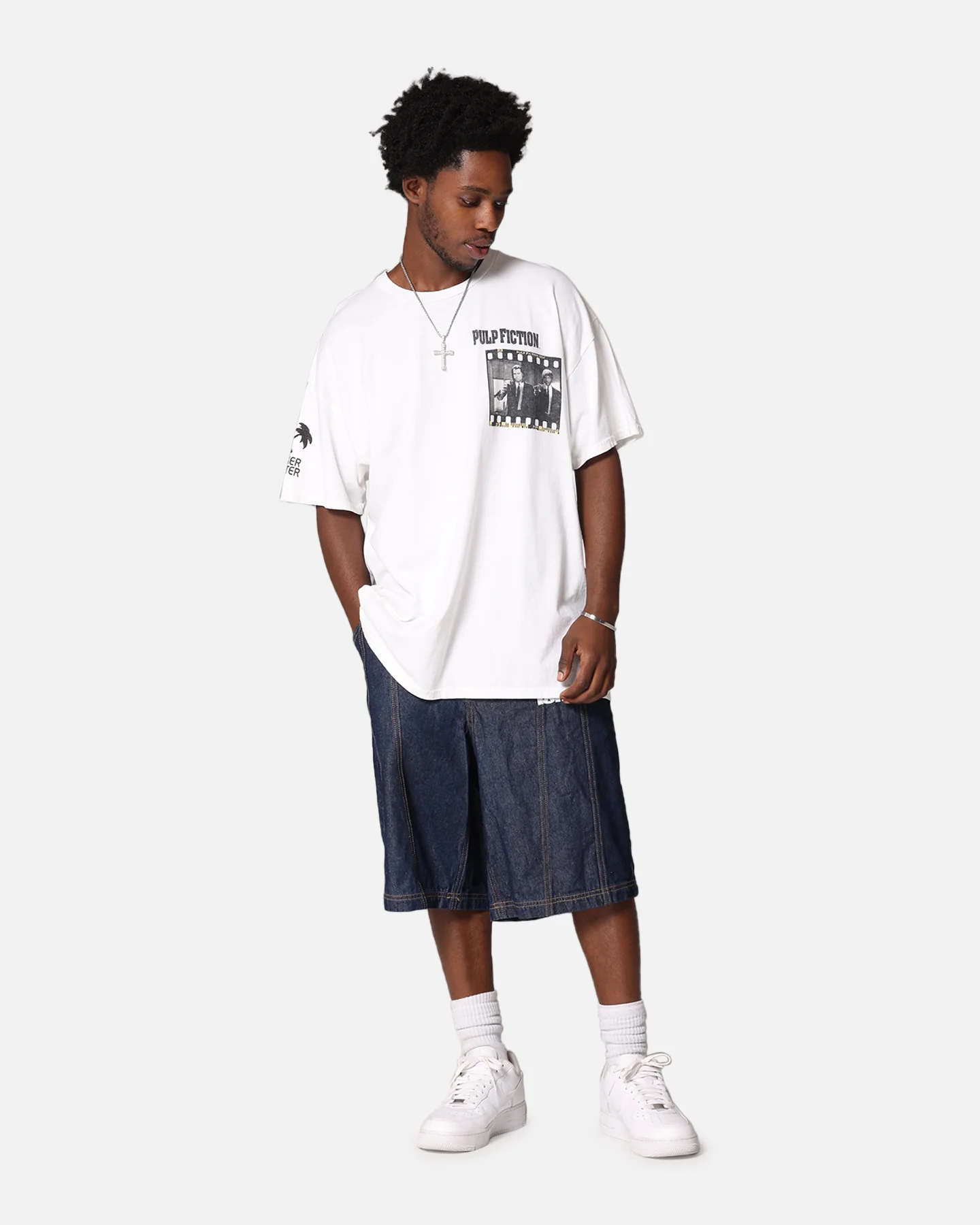 Pulp Fiction Montage T-Shirt White Vintage - Image 4
