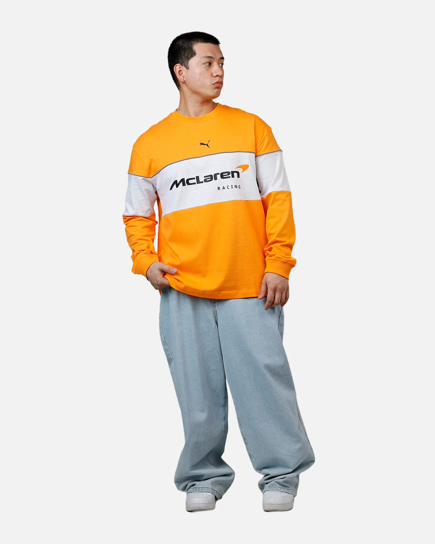 Puma X Mclaren Long Sleeve T-Shirt Papaya - Image 3