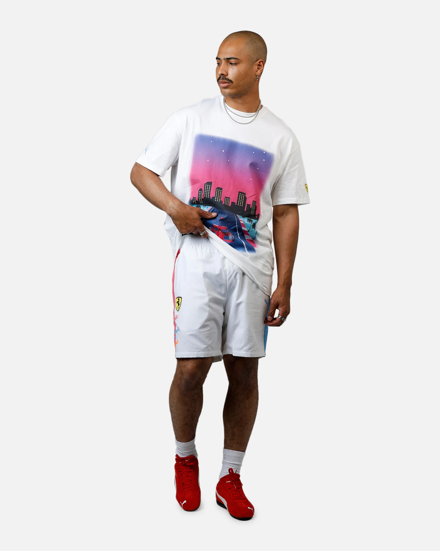 Puma x Scuderia Ferrari Sketches Graphics T-Shirt White - Image 3
