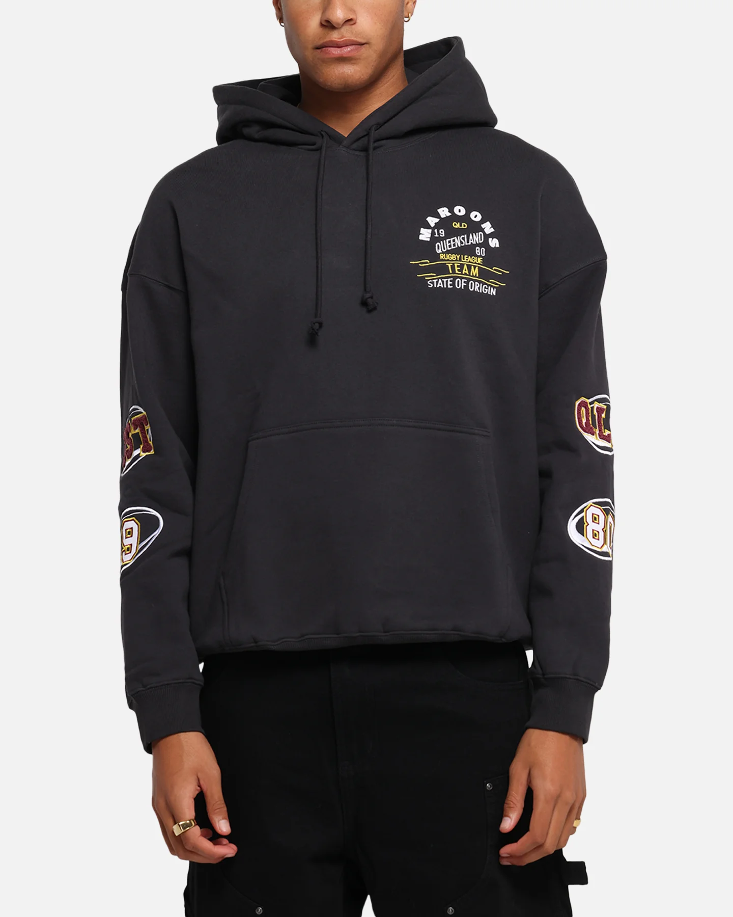 Queensland Rugby League Queensland Maroons State Of Origin Hoodie Faded Black - Image 2