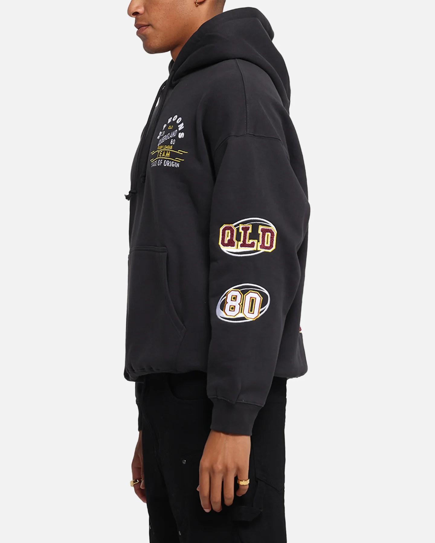 Queensland Rugby League Queensland Maroons State Of Origin Hoodie Faded Black - Image 6