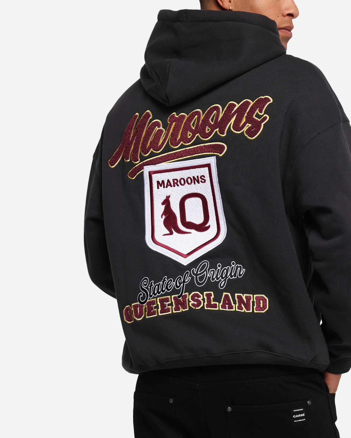 Queensland Rugby League Queensland Maroons State Of Origin Hoodie Faded Black - Image 7