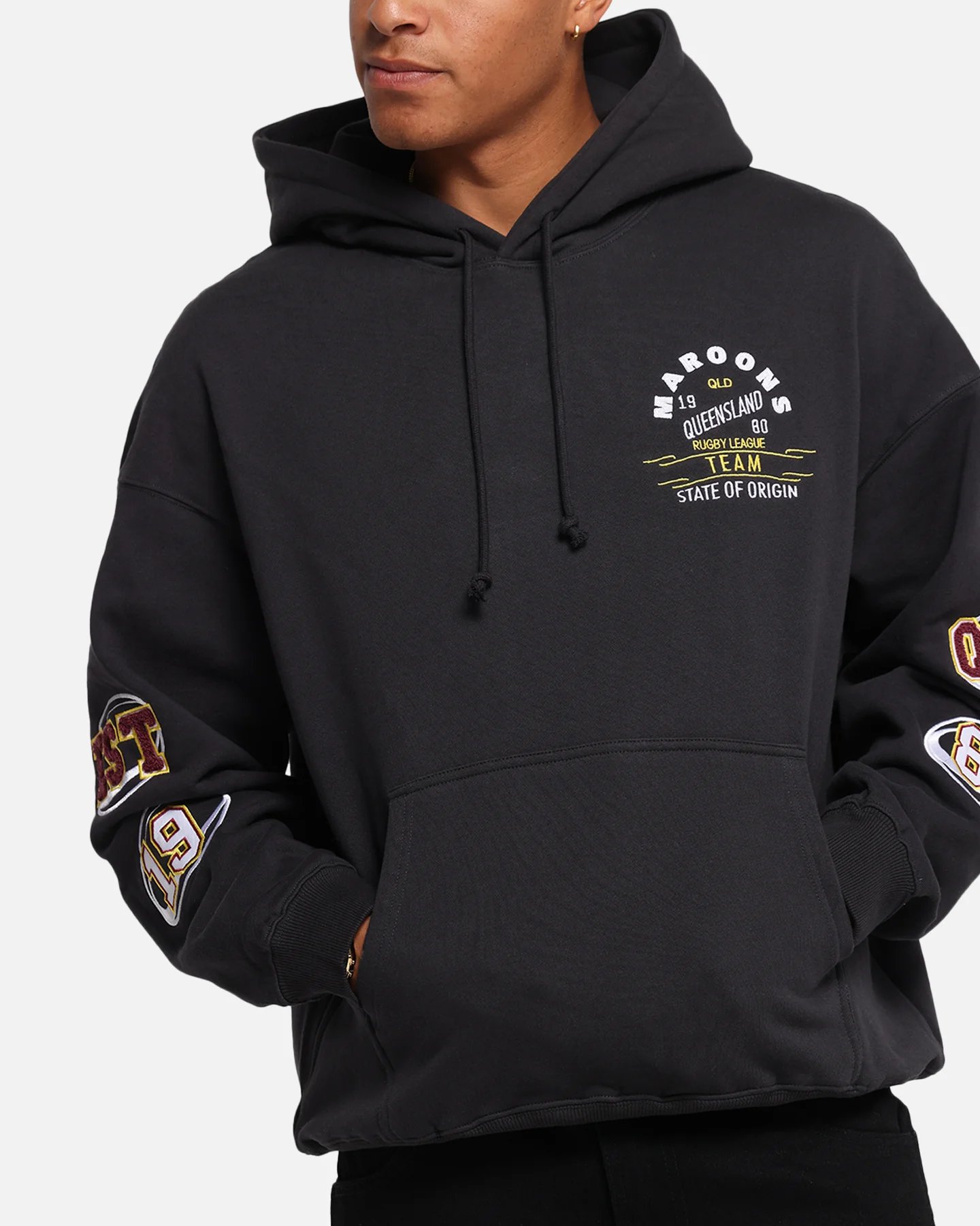 Queensland Rugby League Queensland Maroons State Of Origin Hoodie Faded Black - Image 8