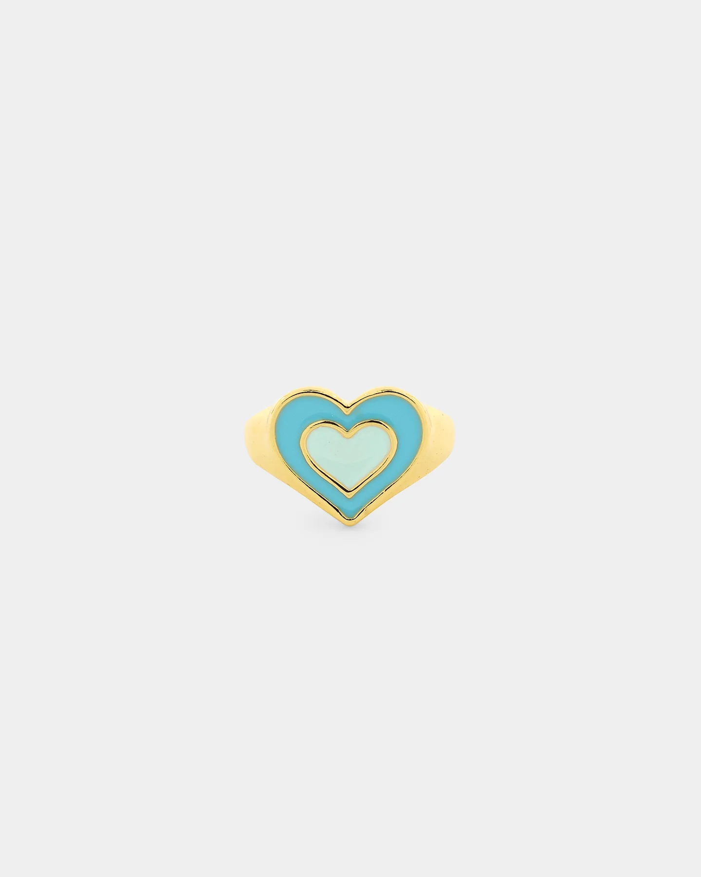 Raising Hell Women's Pastel Hearts Ring Gold/Blue - Image 2