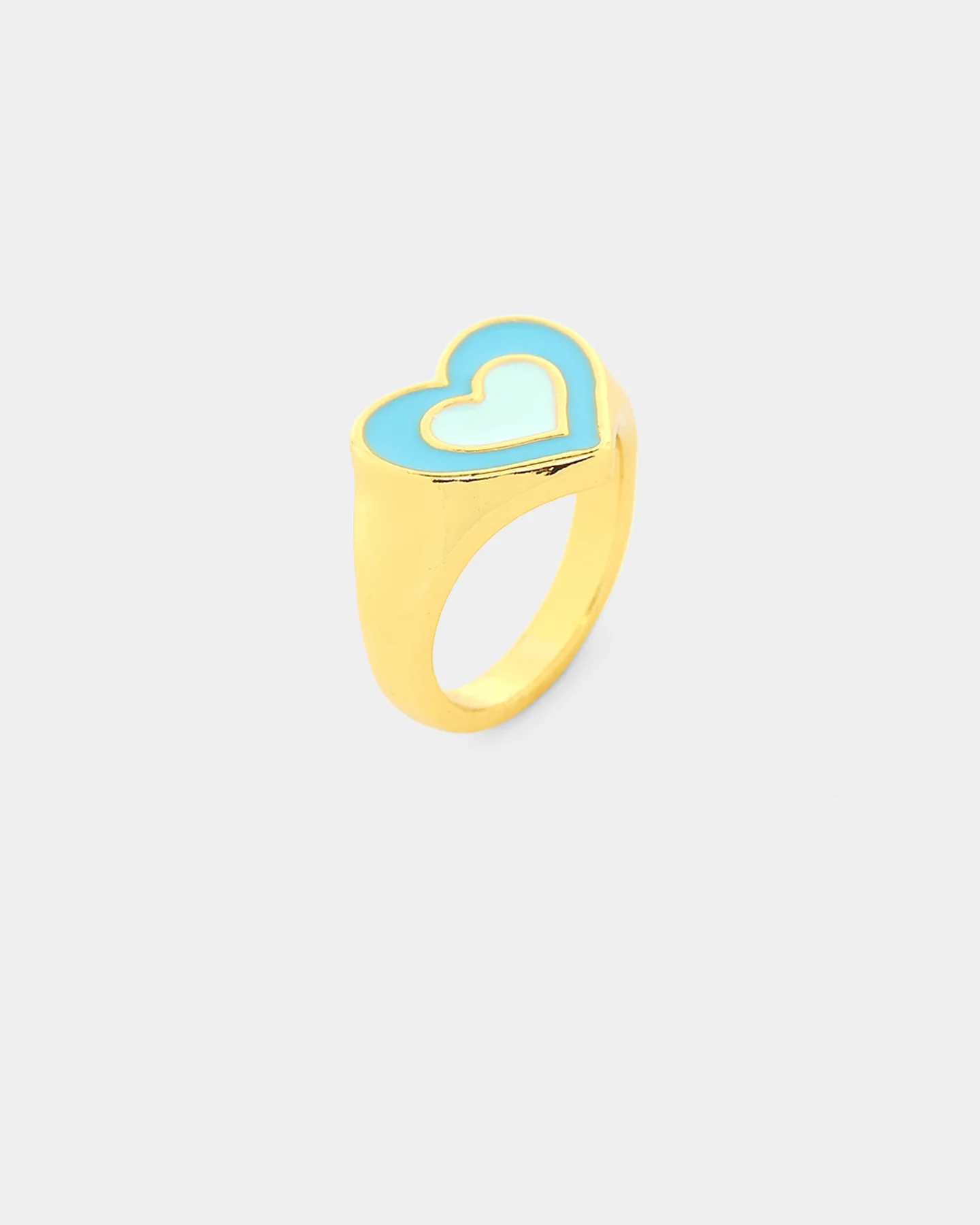Raising Hell Women's Pastel Hearts Ring Gold/Blue - Image 4