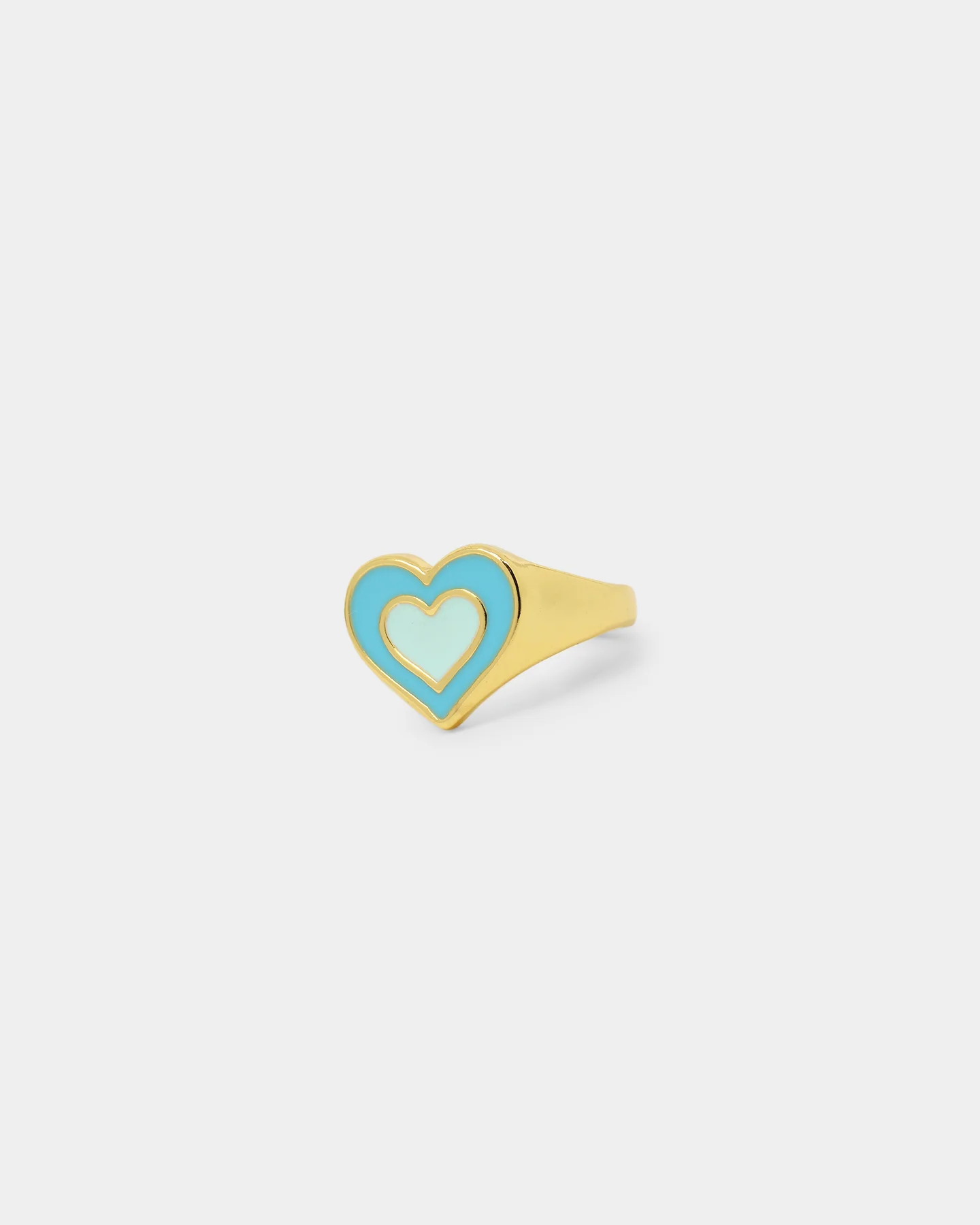 Raising Hell Women's Pastel Hearts Ring Gold/Blue - Image 5
