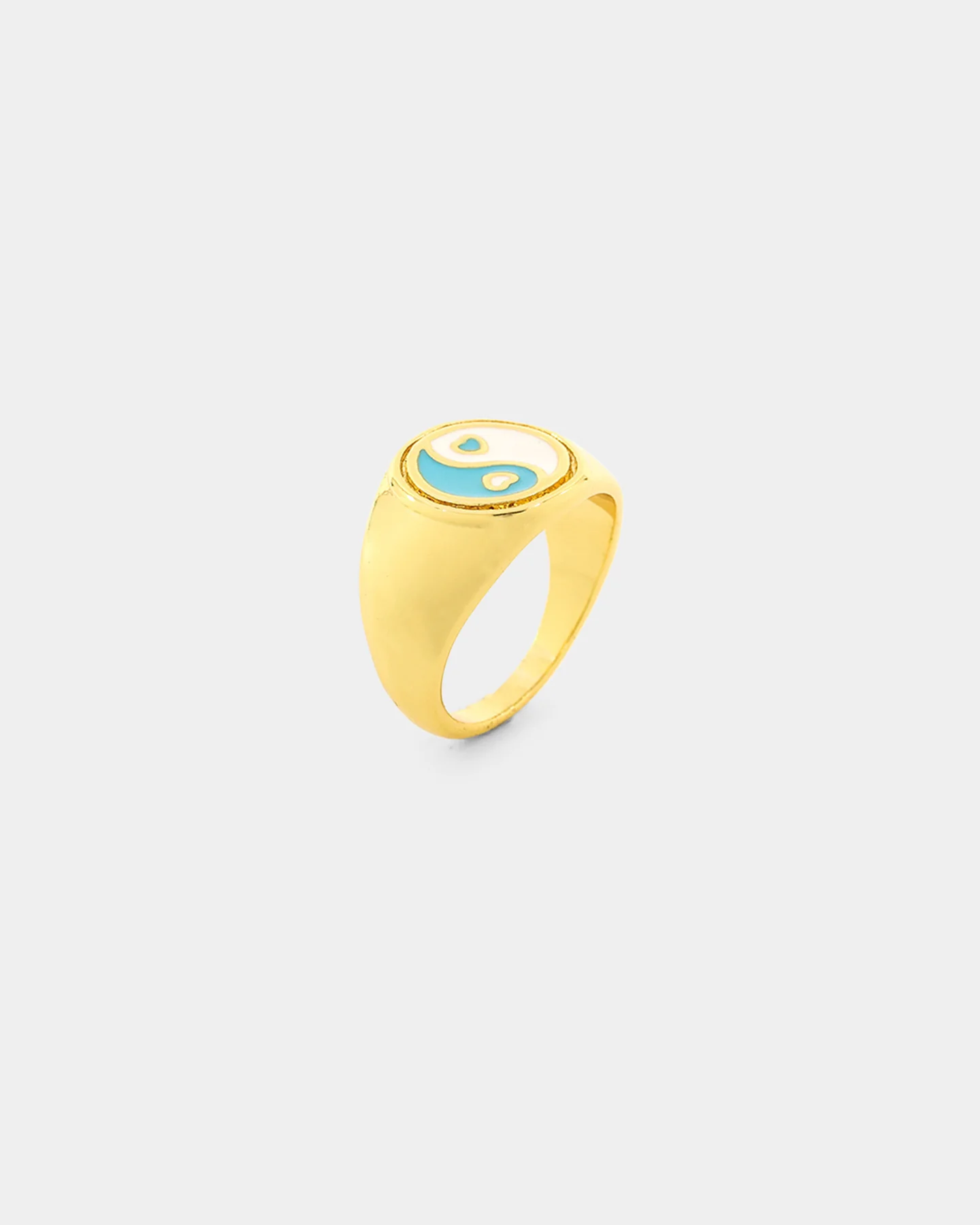 Raising Hell Women's Pastel Yin Yang Ring Blue/White/Gold - Image 4