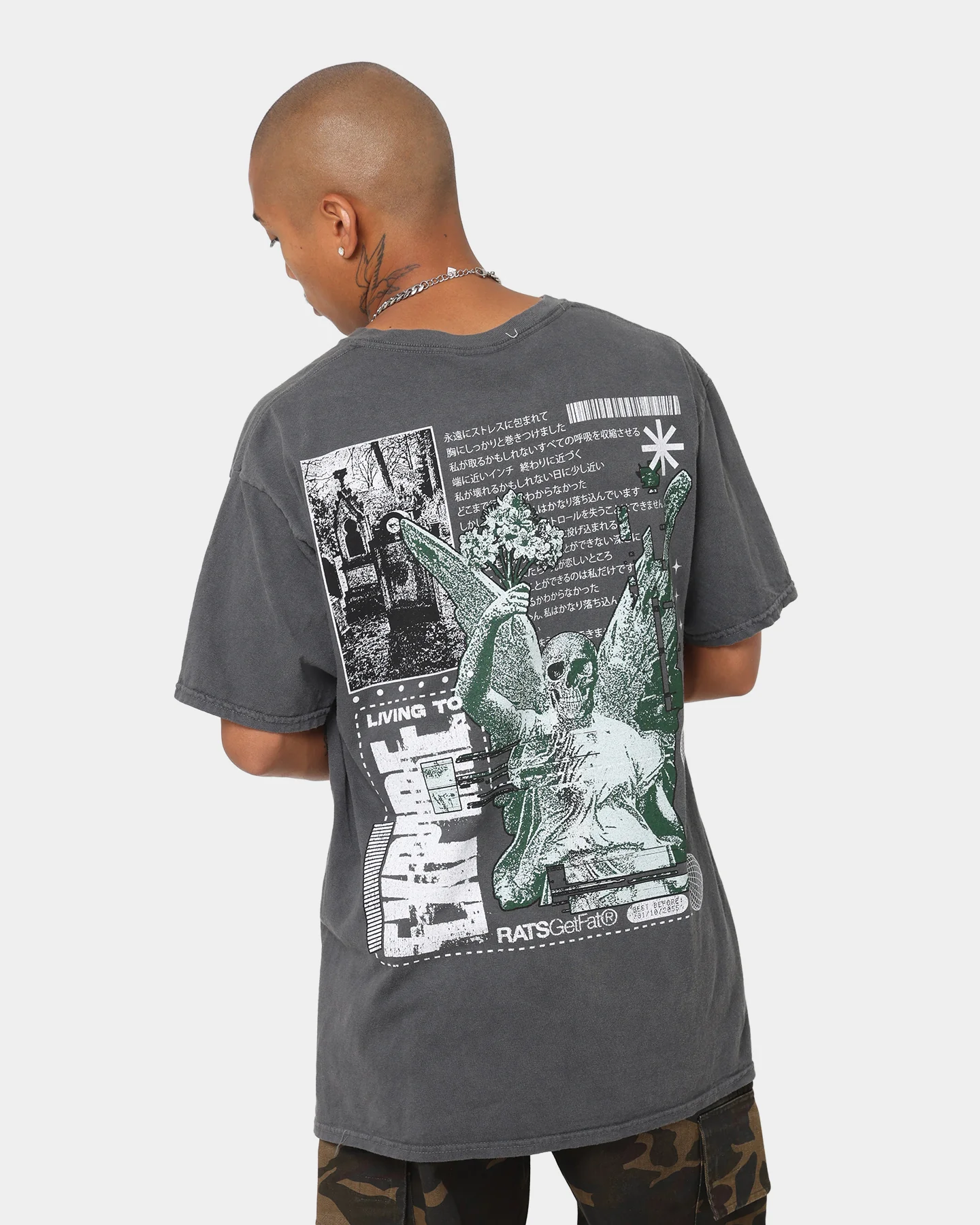 Rats Get Fat Expire Vintage T-Shirt Off Black - Image 7