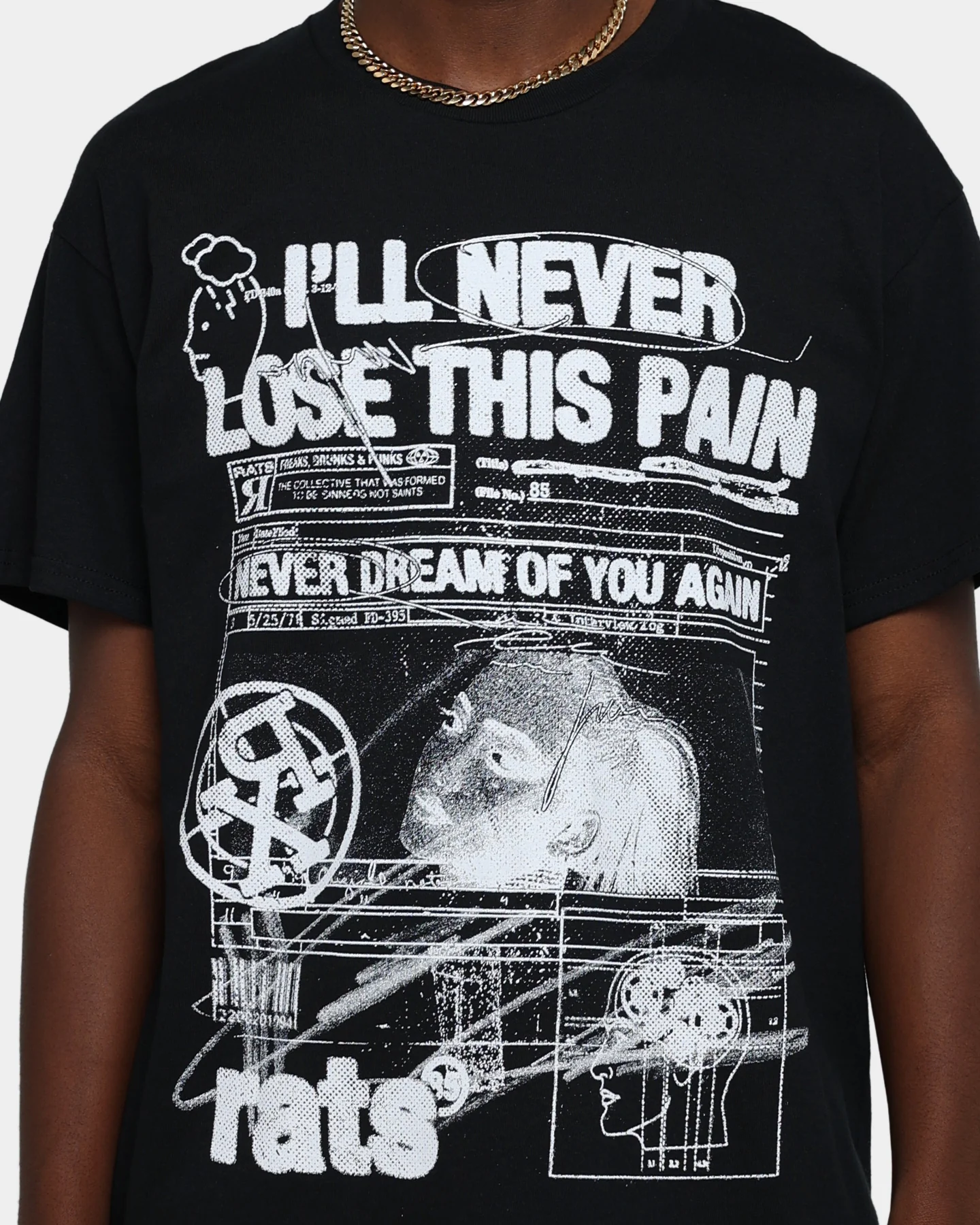 Rats Get Fat Rats Pain T-Shirt Black - Image 4