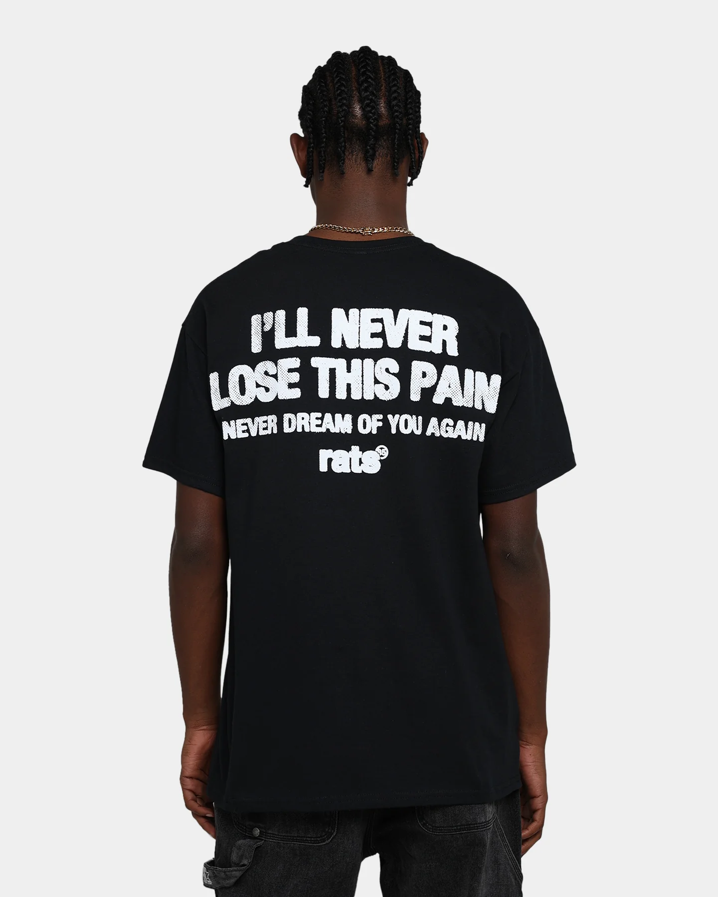 Rats Get Fat Rats Pain T-Shirt Black - Image 5