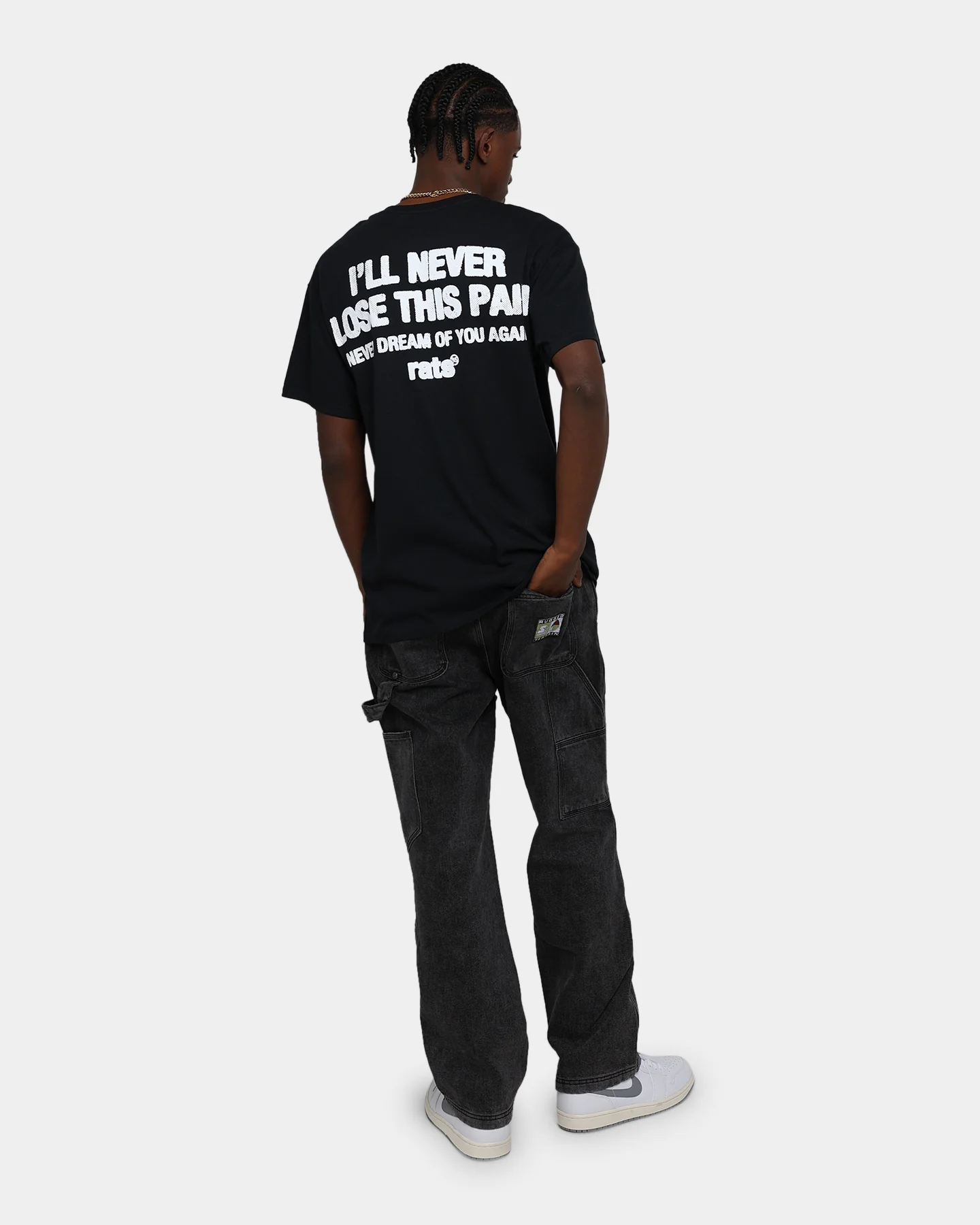 Rats Get Fat Rats Pain T-Shirt Black - Image 8