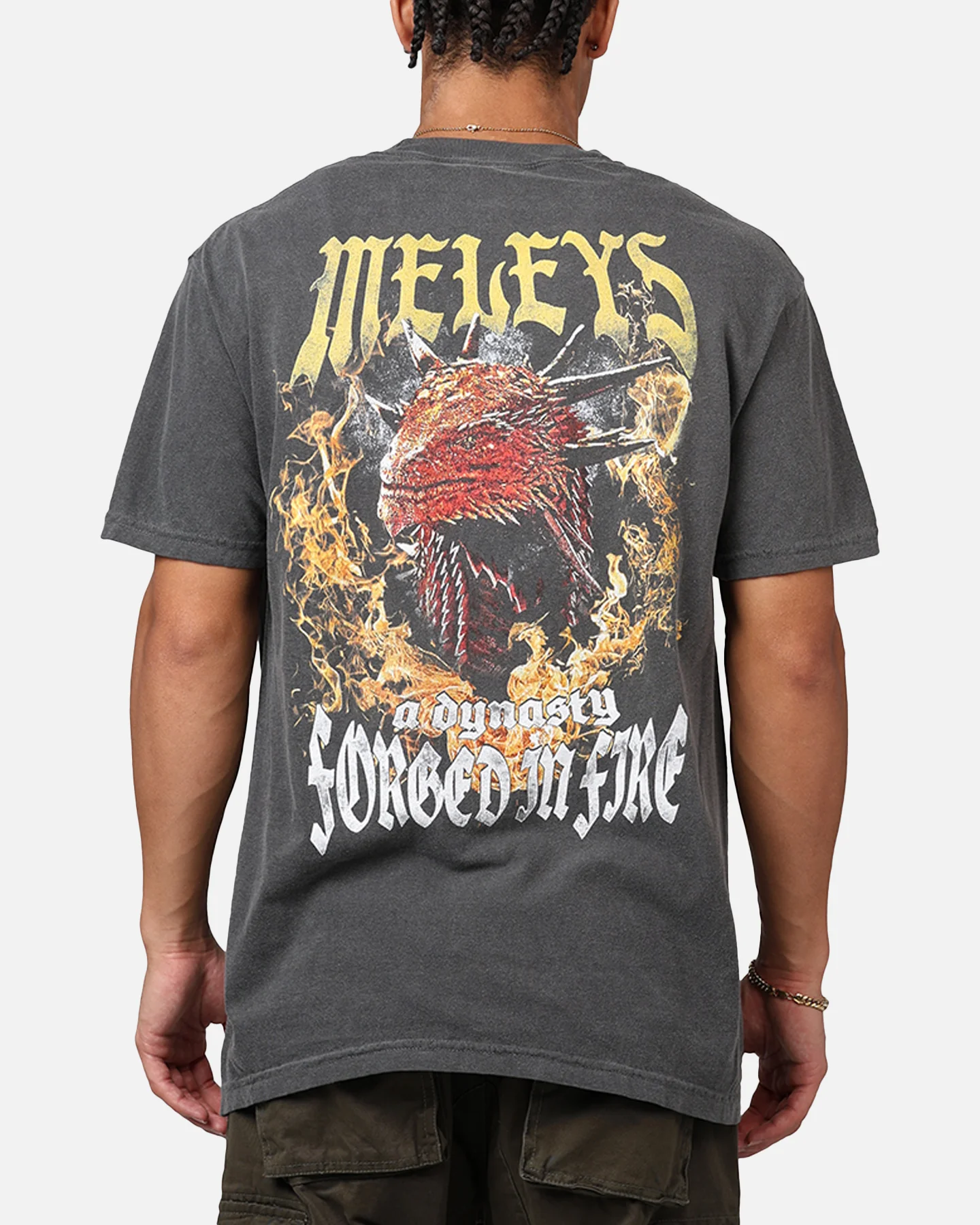 Ripple X Game Of Thrones 'House Of The Dragon' Meleys T-Shirt Washed Black - Image 2